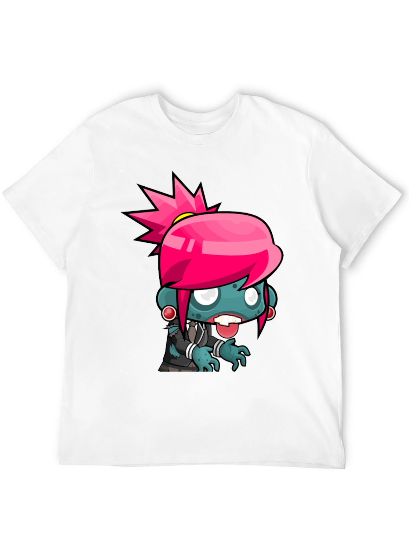 Black Zombie Cartoon Graphic T-Shirt view 12