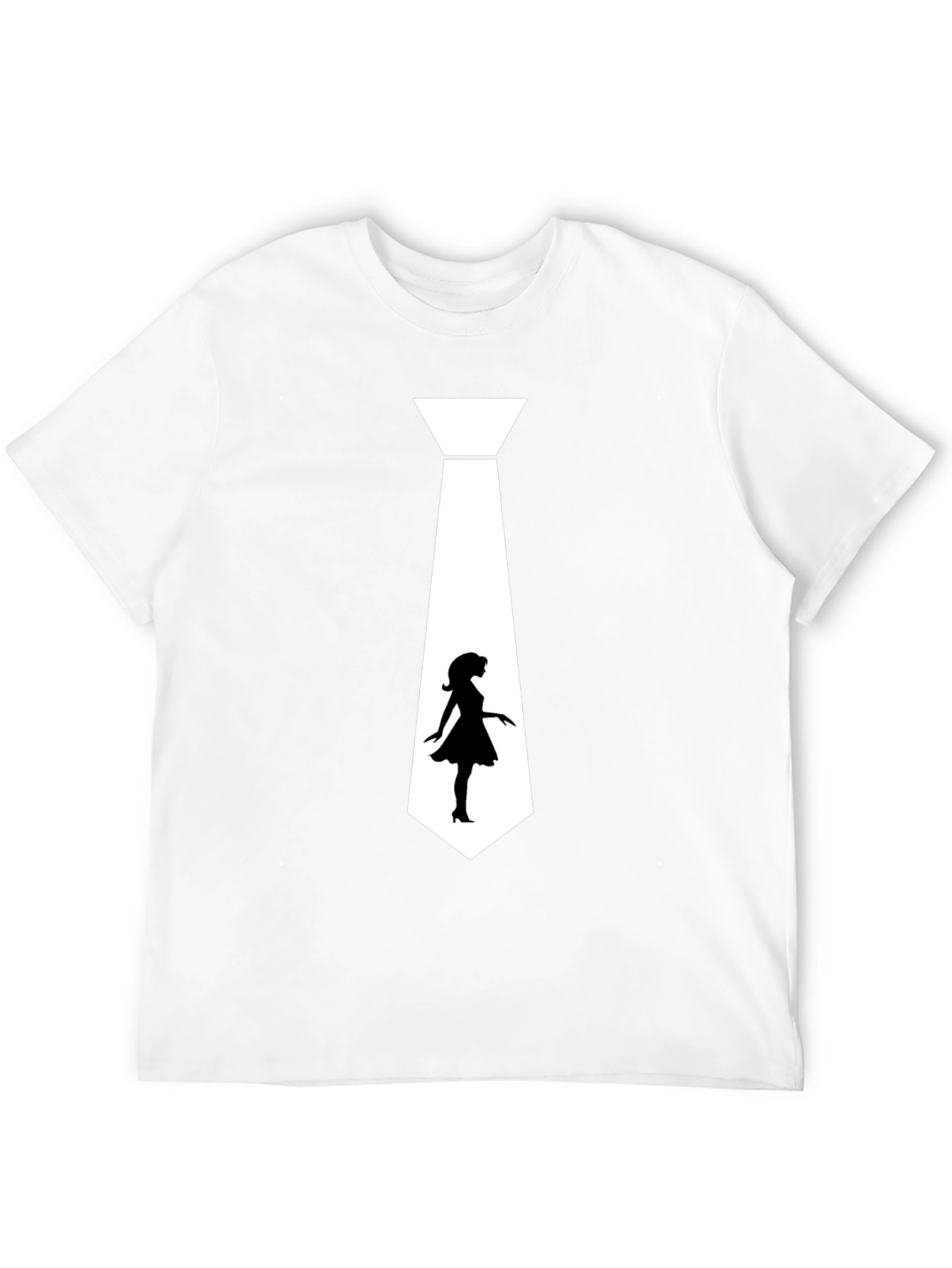 Black Fun Tie Graphic Tee - Dressy Casual T-Shirt view 12