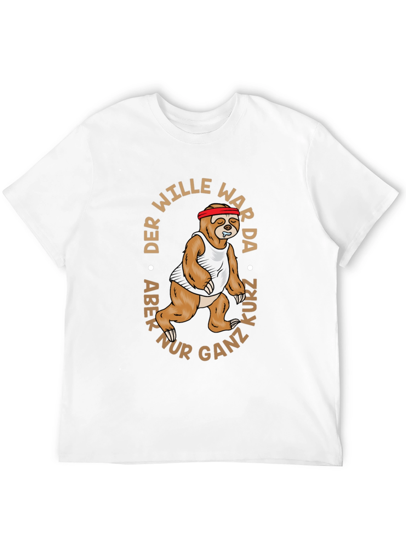 Black Funny Sloth Running Graphic Tee - "The Will Was There" view 12