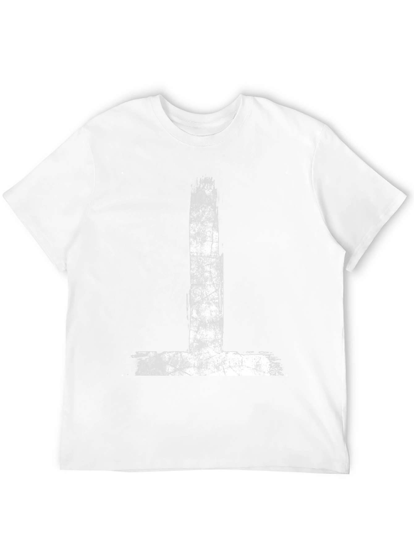 Black Grunge T-Shirt White Cross Style Black Cotton Tee view 12