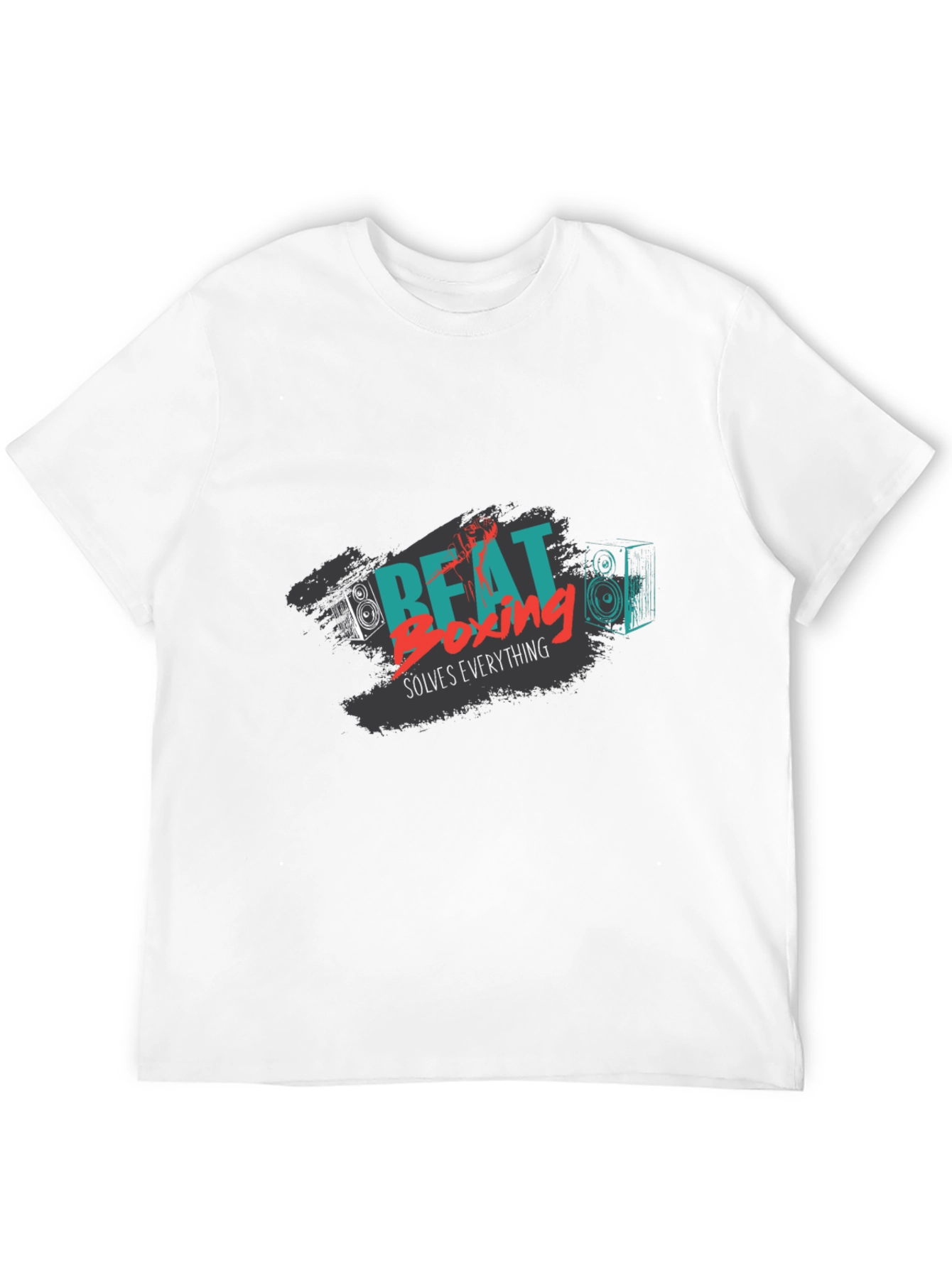 Black Beat Boxing Solves Everything Black Graphic Tee view 12