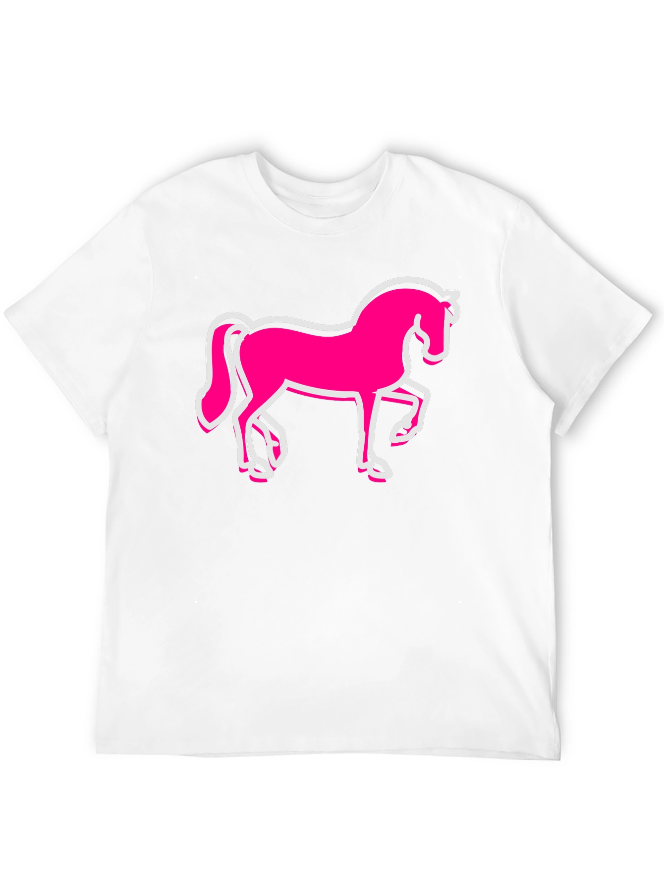 Black Pink Horse Graphic Black T-Shirt - Men's Fashion view 12