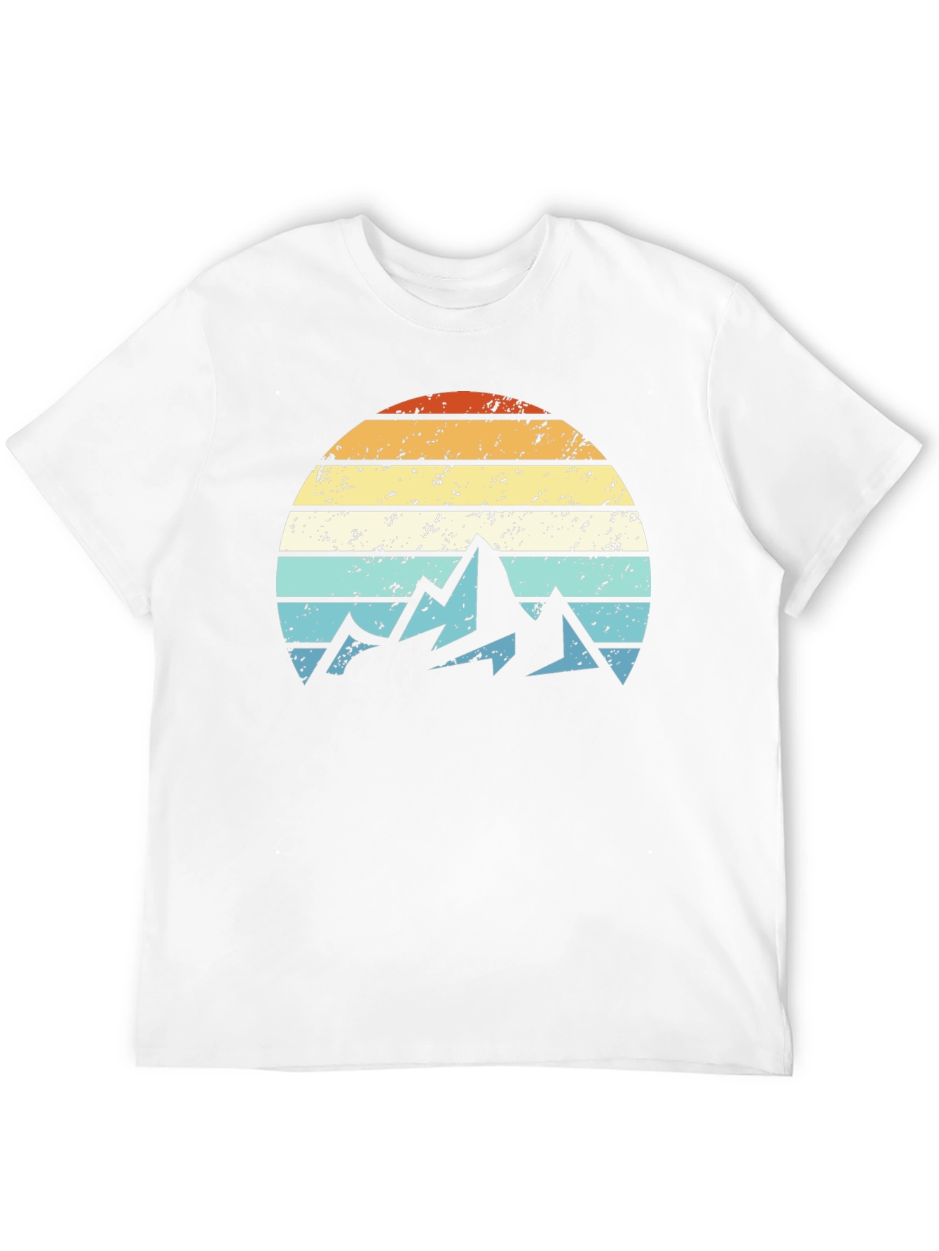 Black Retro Mountain Sunset Graphic T-Shirt view 12