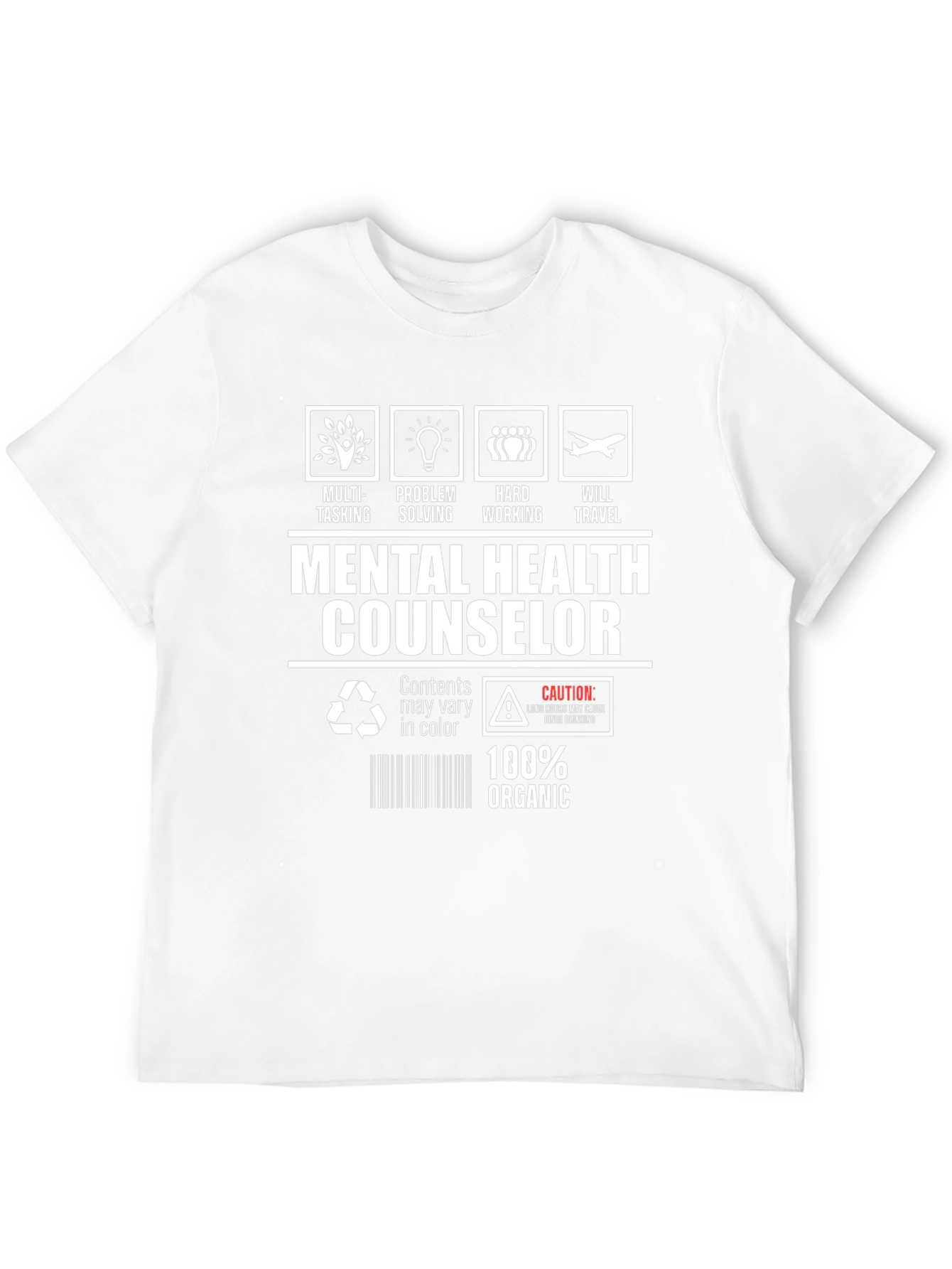 Black Mental Health Counselor 100% Organic T-Shirt view 12