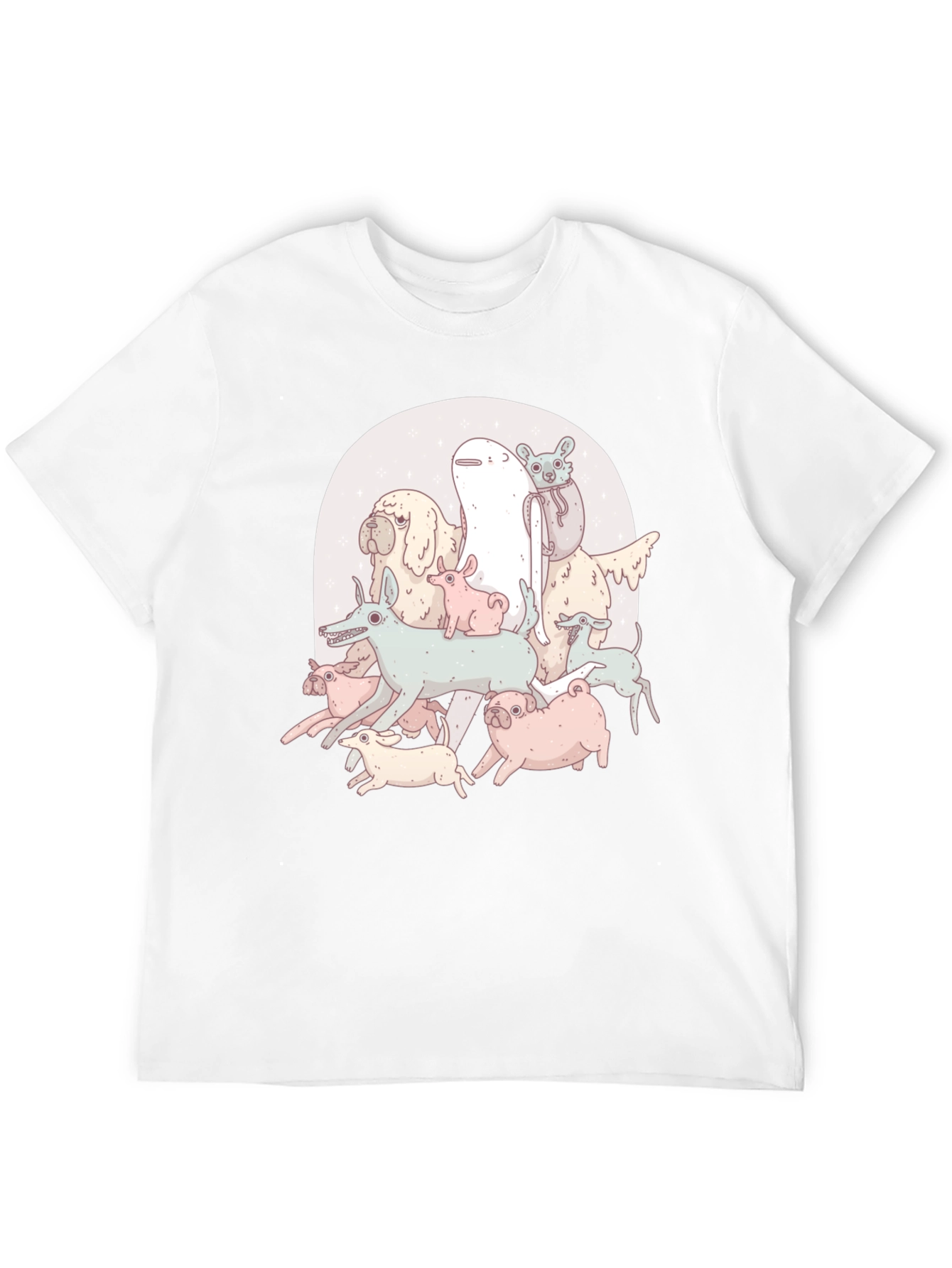 Black Funny Dog Pile Graphic T-Shirt view 12
