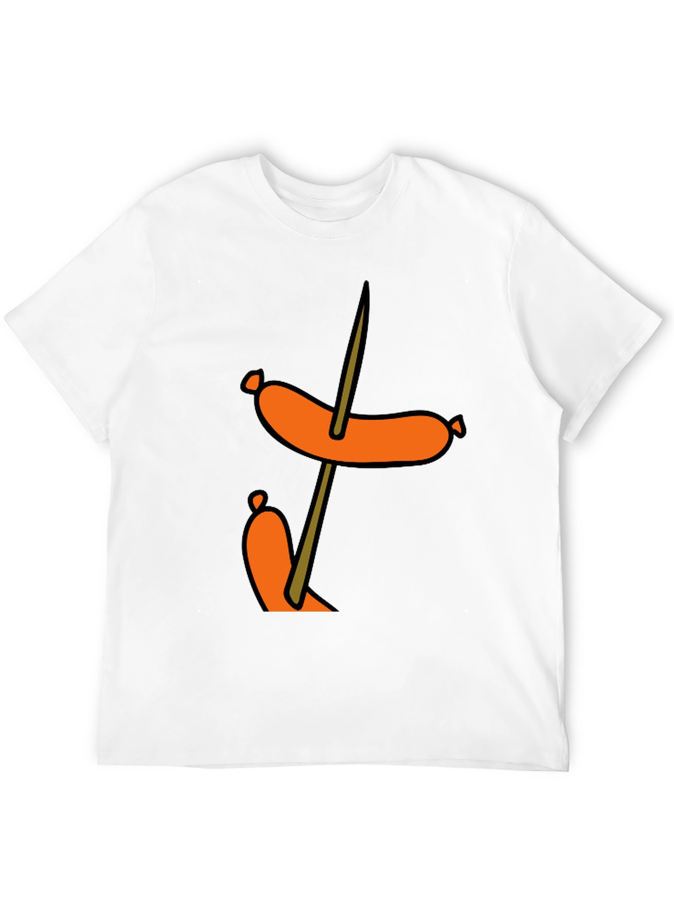 Black Funny Sausage Skewer Black T-Shirt view 12