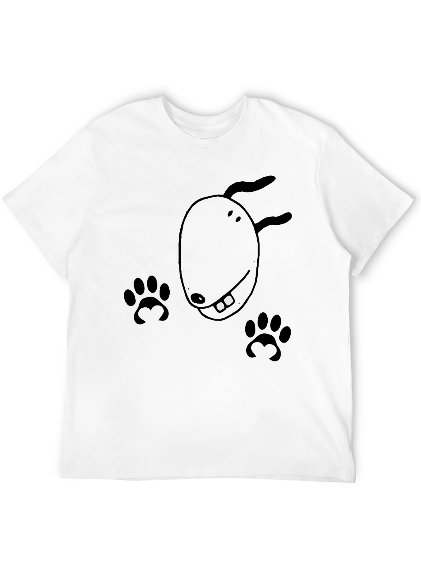 Black Dog Cartoon Graphic Tee - Black Casual T-Shirt view 12