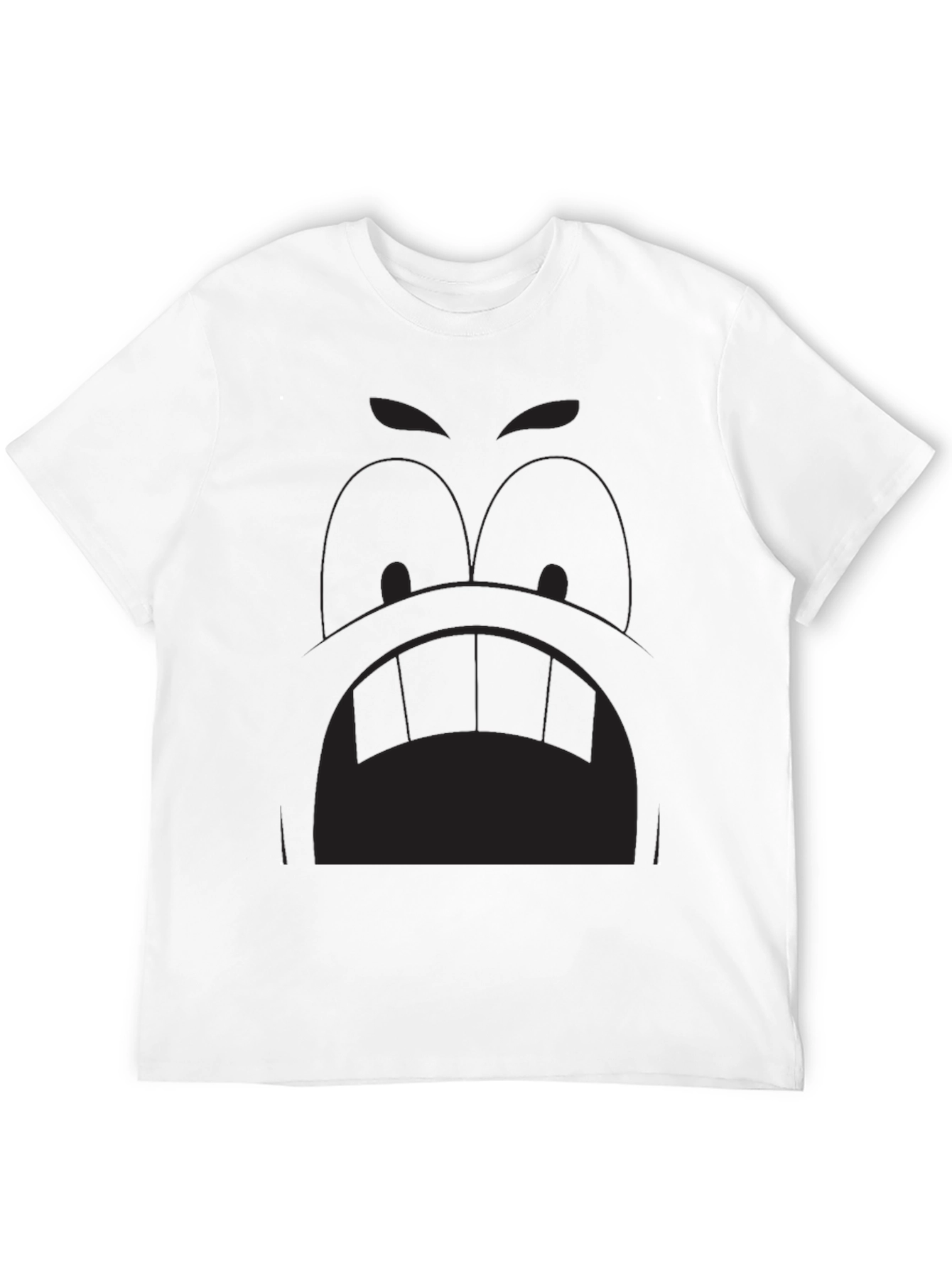 Black Cartoon Face Graphic Tee - Black view 12