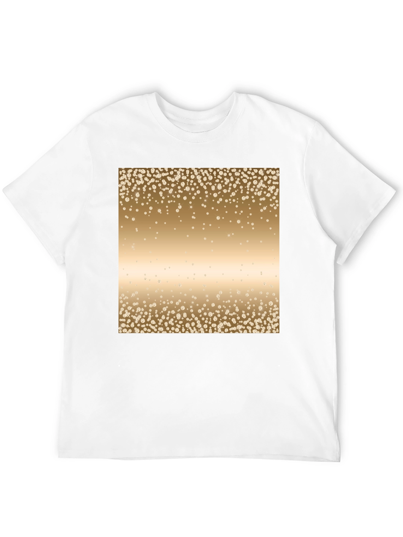 Black Men's Black Tee with Gold Confetti Print view 12