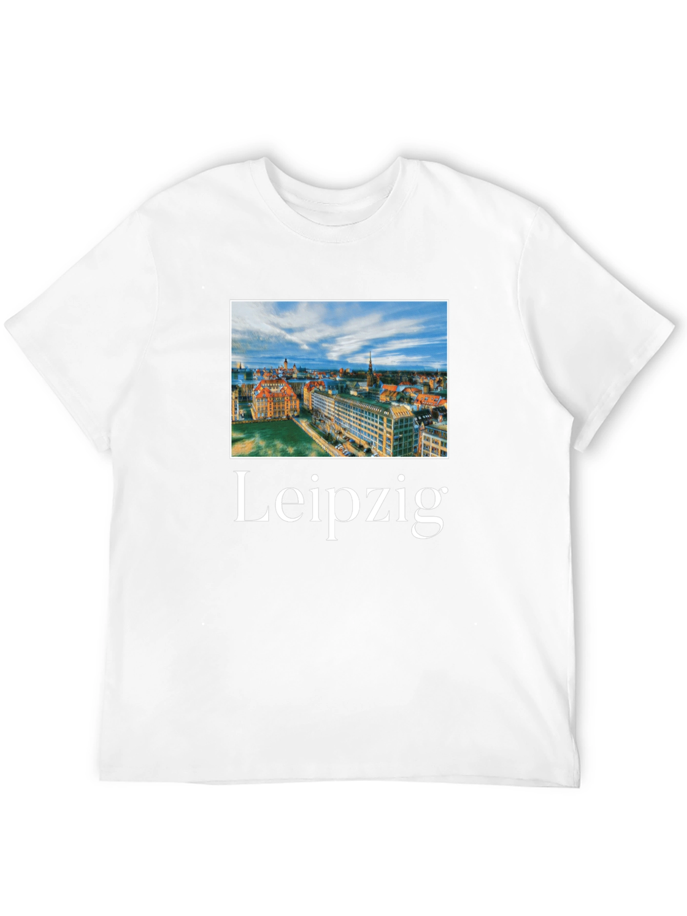 Black Leipzig Cityscape Graphic T-Shirt view 12