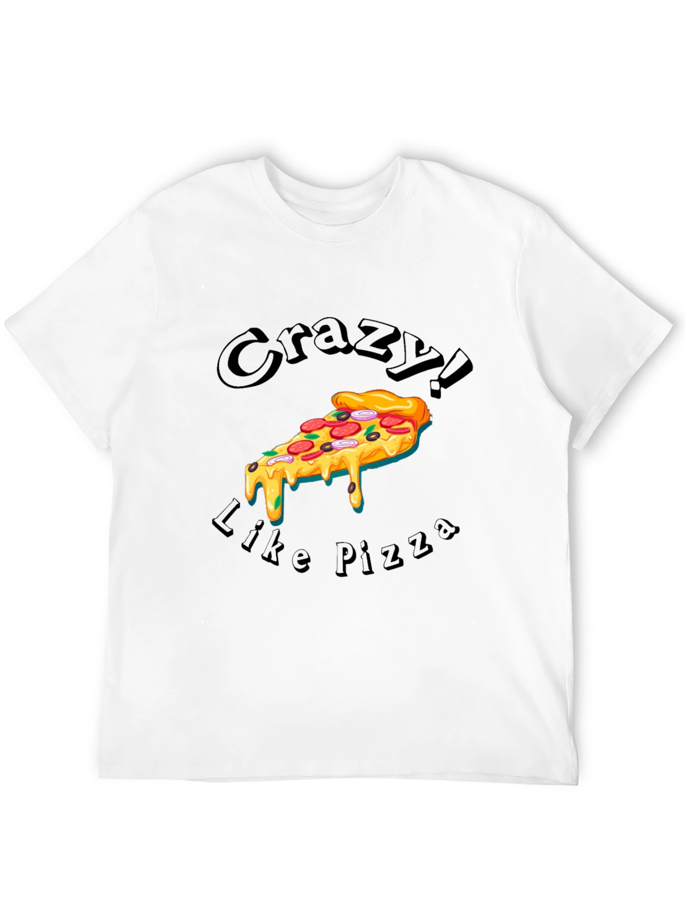 Black Crazy Like Pizza Graphic T-Shirt view 12