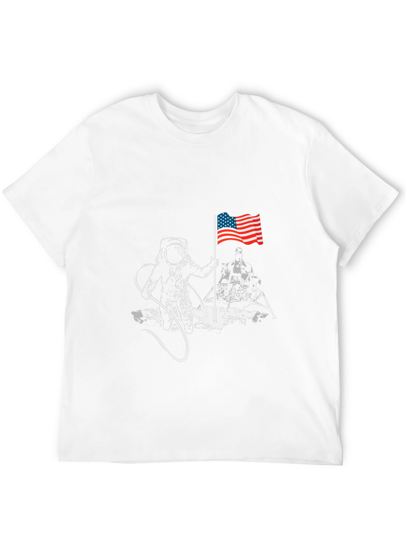 Black Astronaut American Flag T-Shirt - Space Exploration Tee view 12