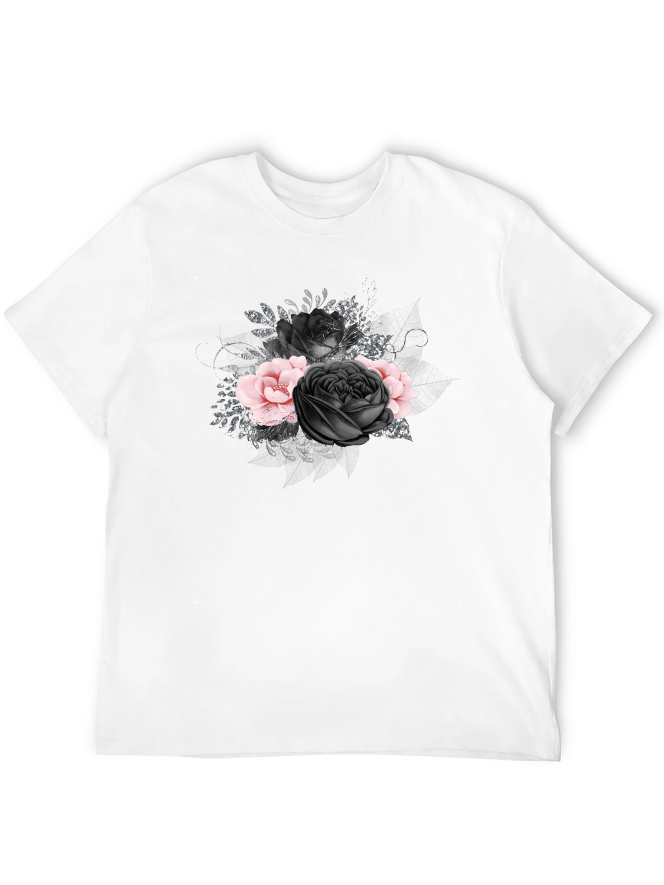 Black Black Floral Graphic Tee - Stylish Men's T-Shirt view 12