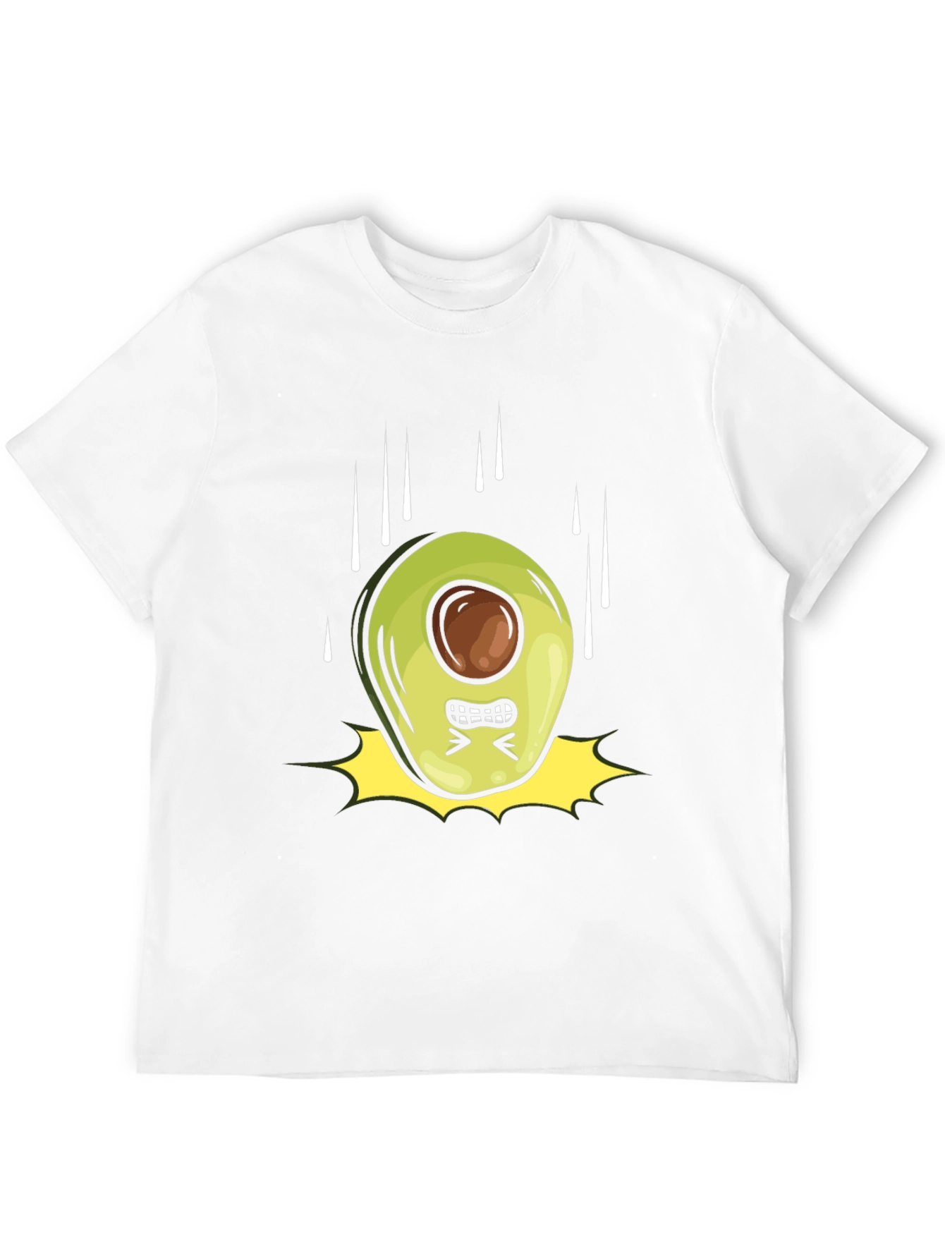 Black Angry Avocado Cartoon Black T-Shirt view 12
