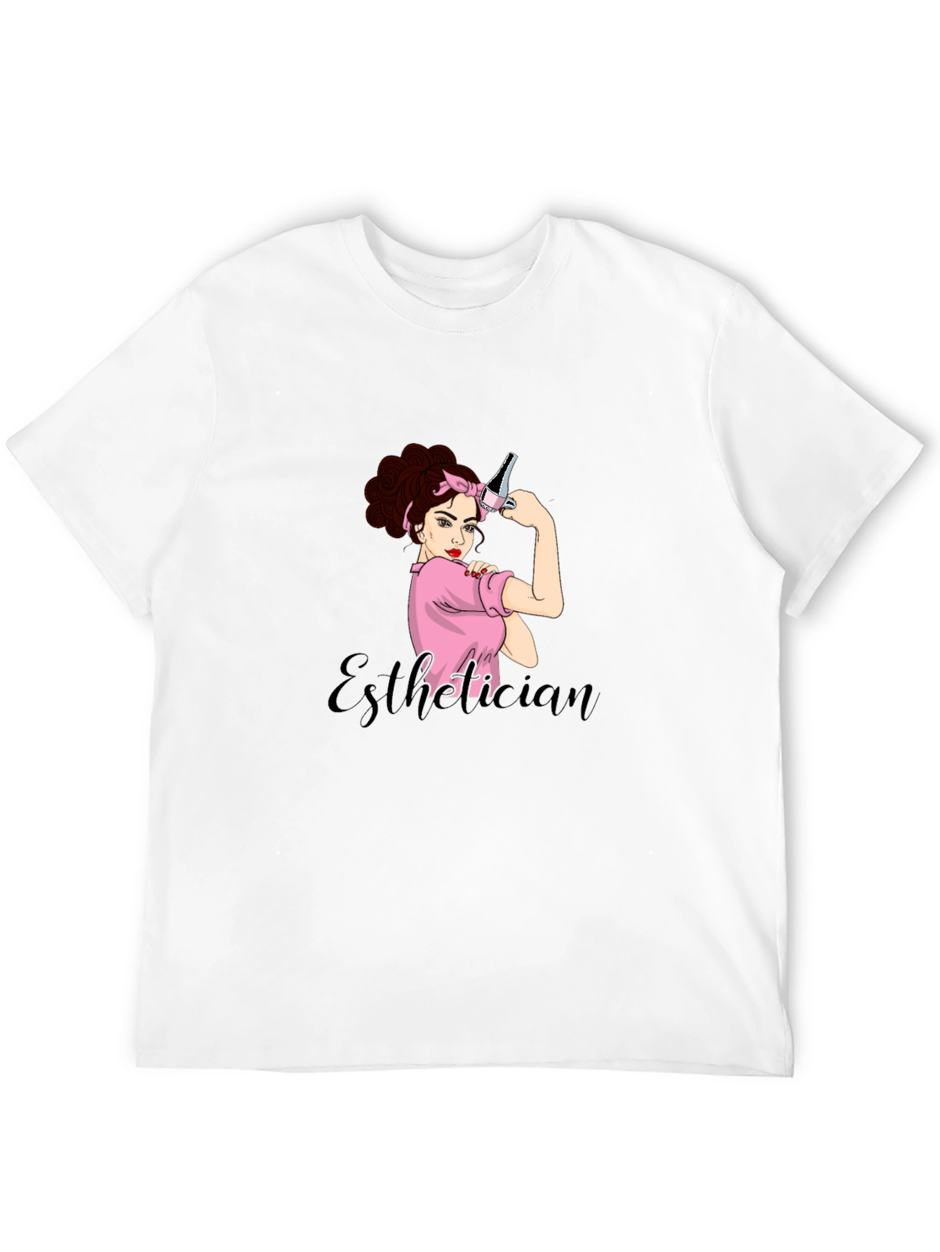 Black Esthetician Rosie the Riveter Graphic T-Shirt view 12