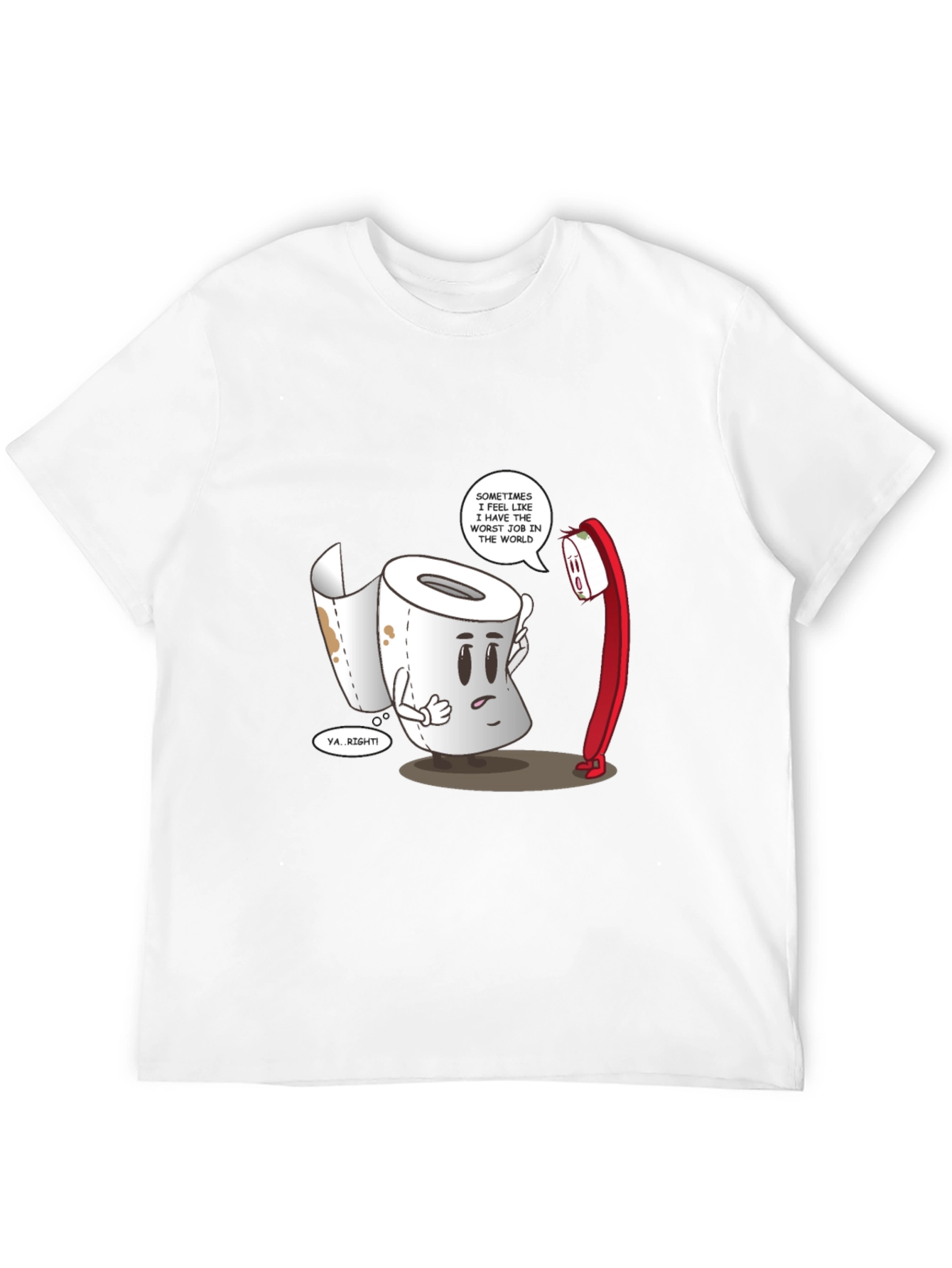 Black Funny Toilet Paper vs. Toothbrush Graphic Tee view 12