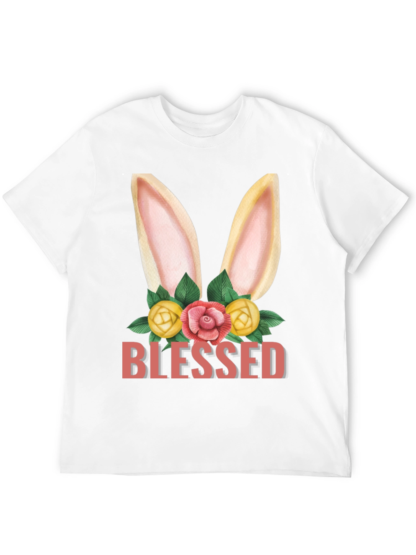 Blessed Easter Bunny Floral Graphic T-Shirt - 12
