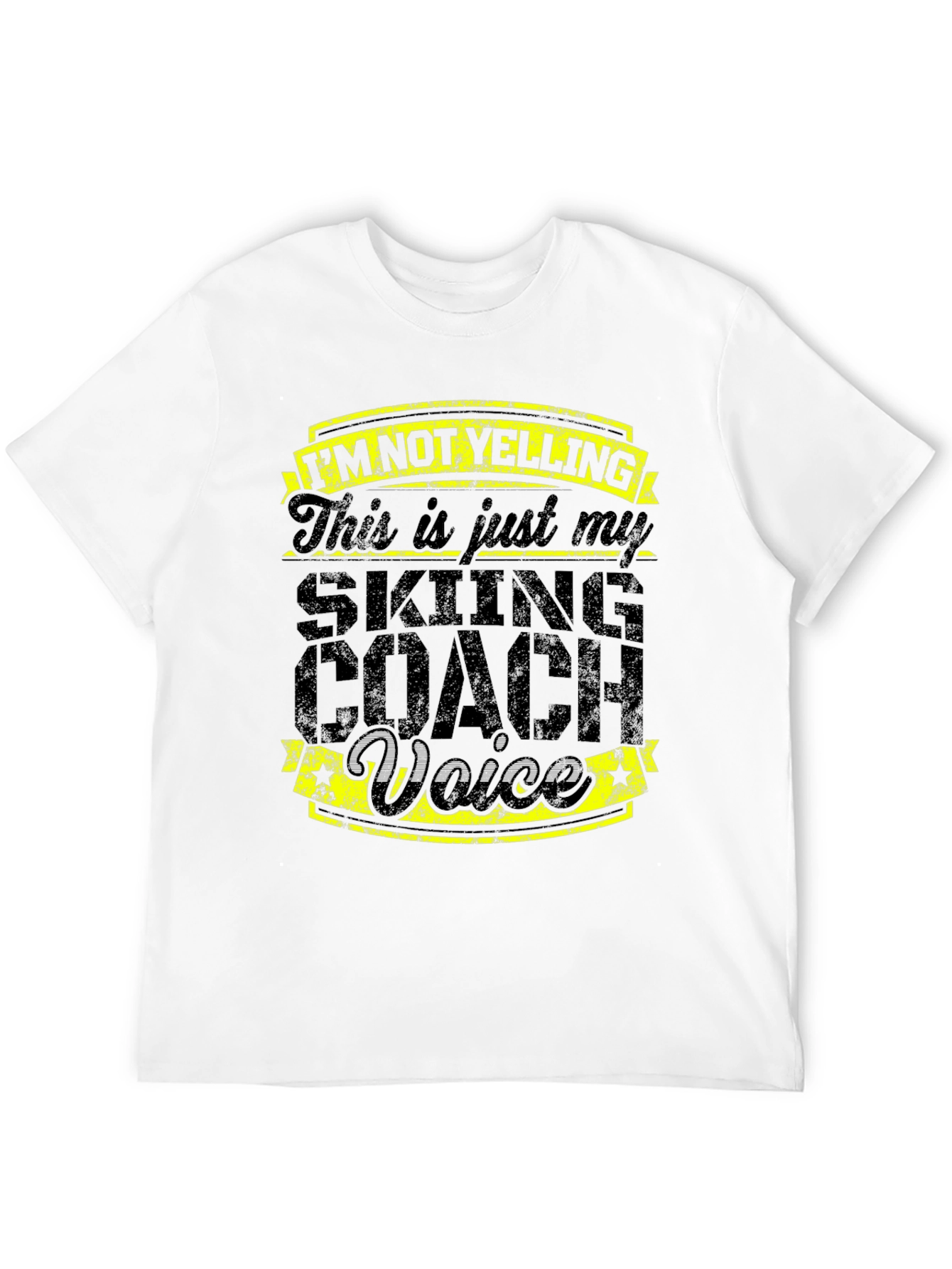 Black Skiing Coach Voice T-Shirt - Funny Ski Apparel view 12