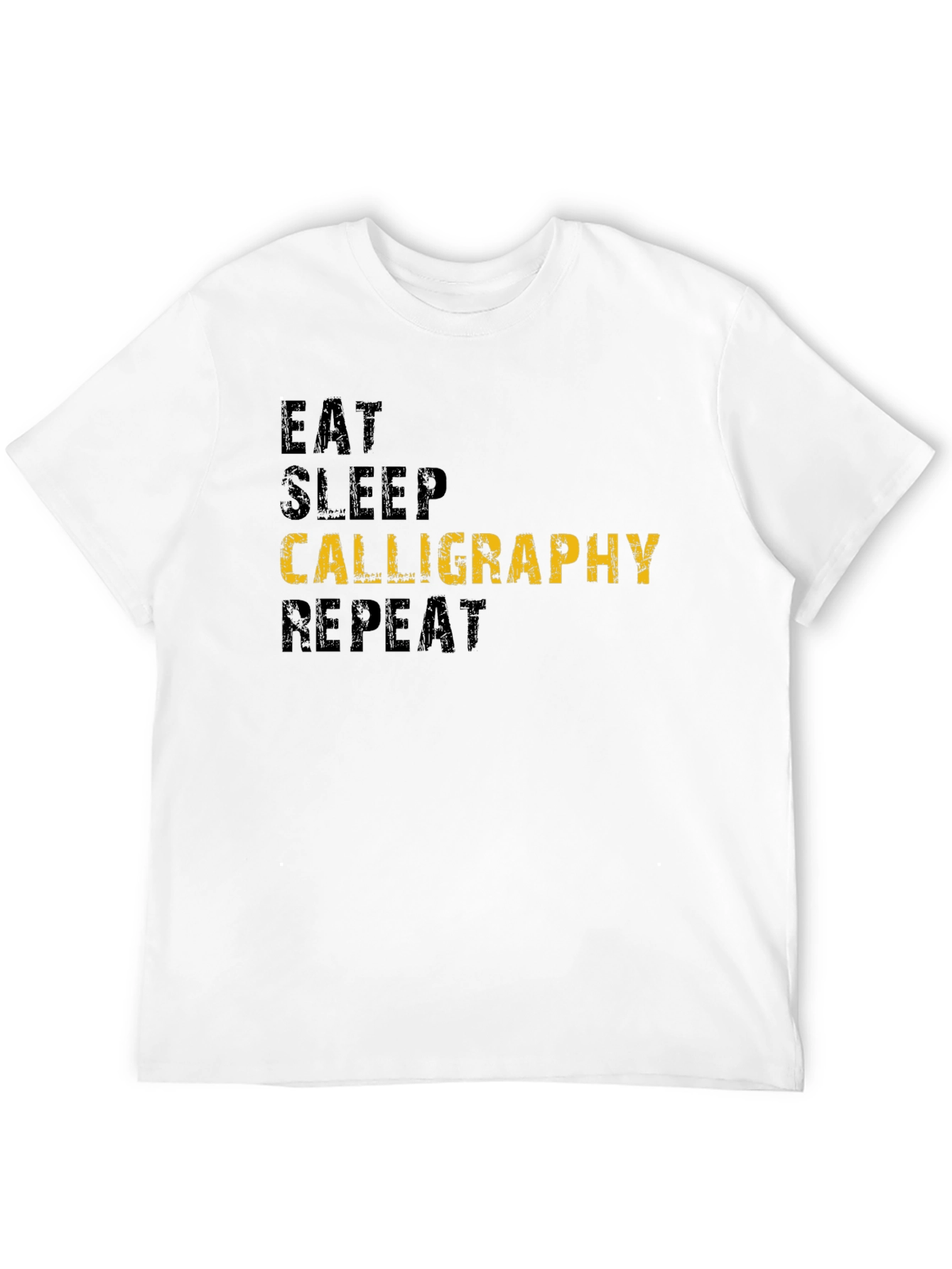Black Eat Sleep Calligraphy Repeat Black T-Shirt view 12