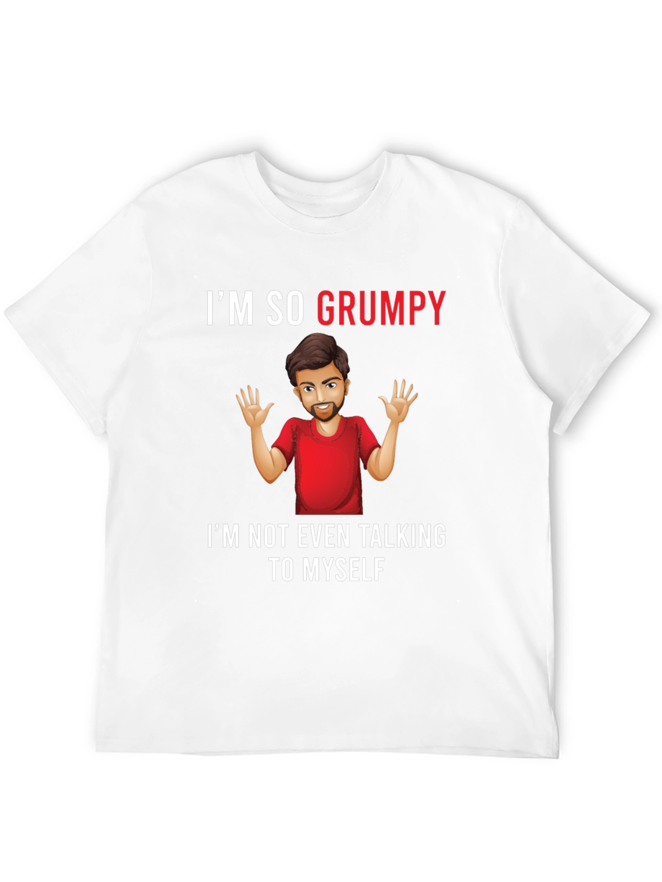Black Grumpy Graphic Tee -  Humorous Mens T-Shirt view 12