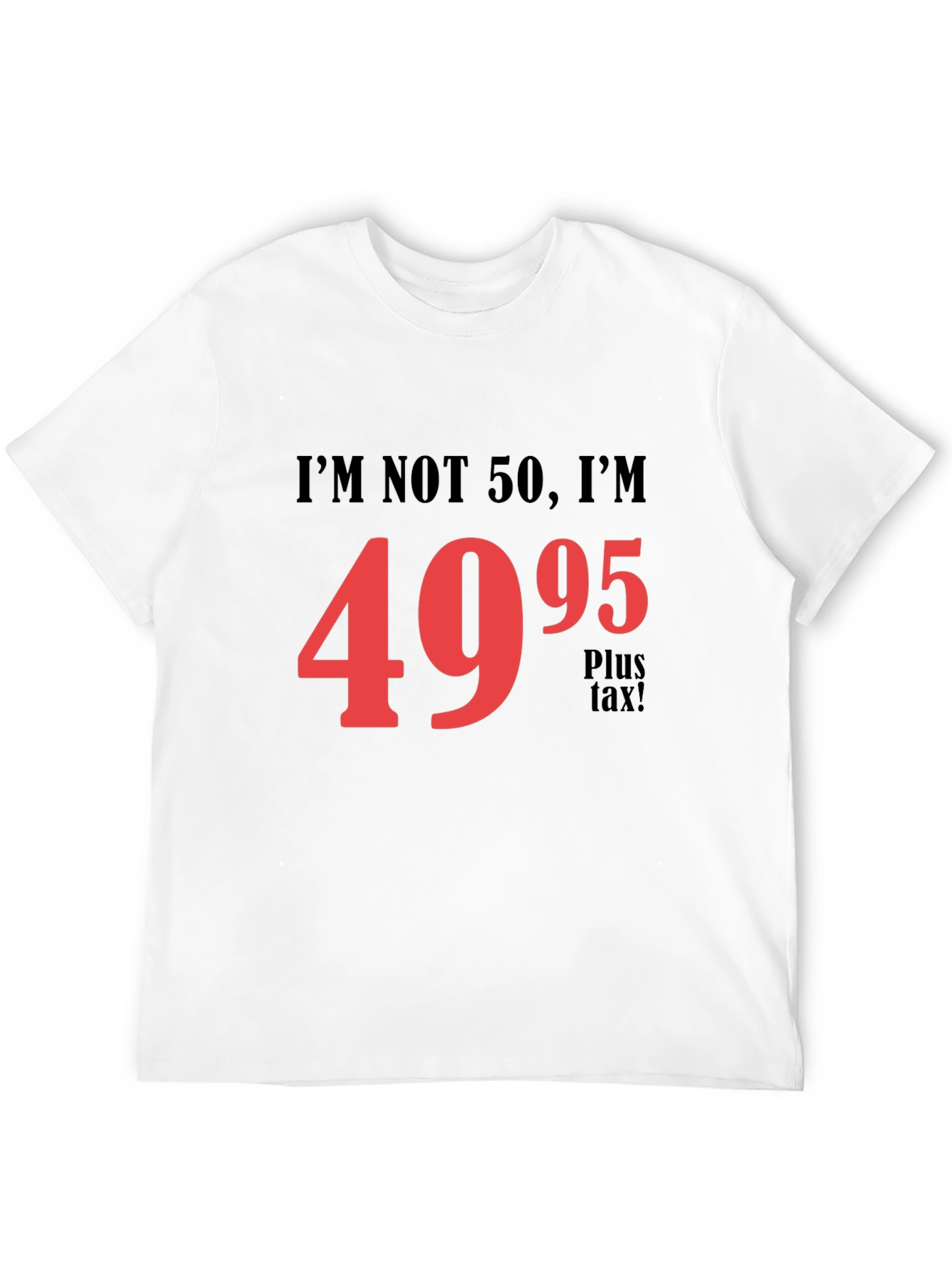 Black Funny 50th Birthday T-Shirt - I'm Not 50, I'm $49.95! view 12