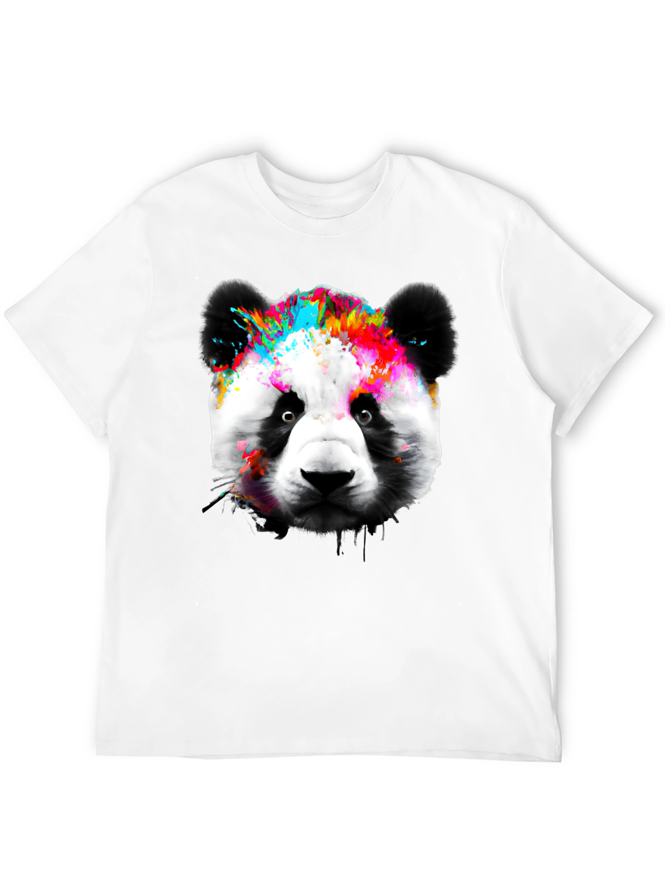 Black Colorful Panda Graphic T-Shirt view 12