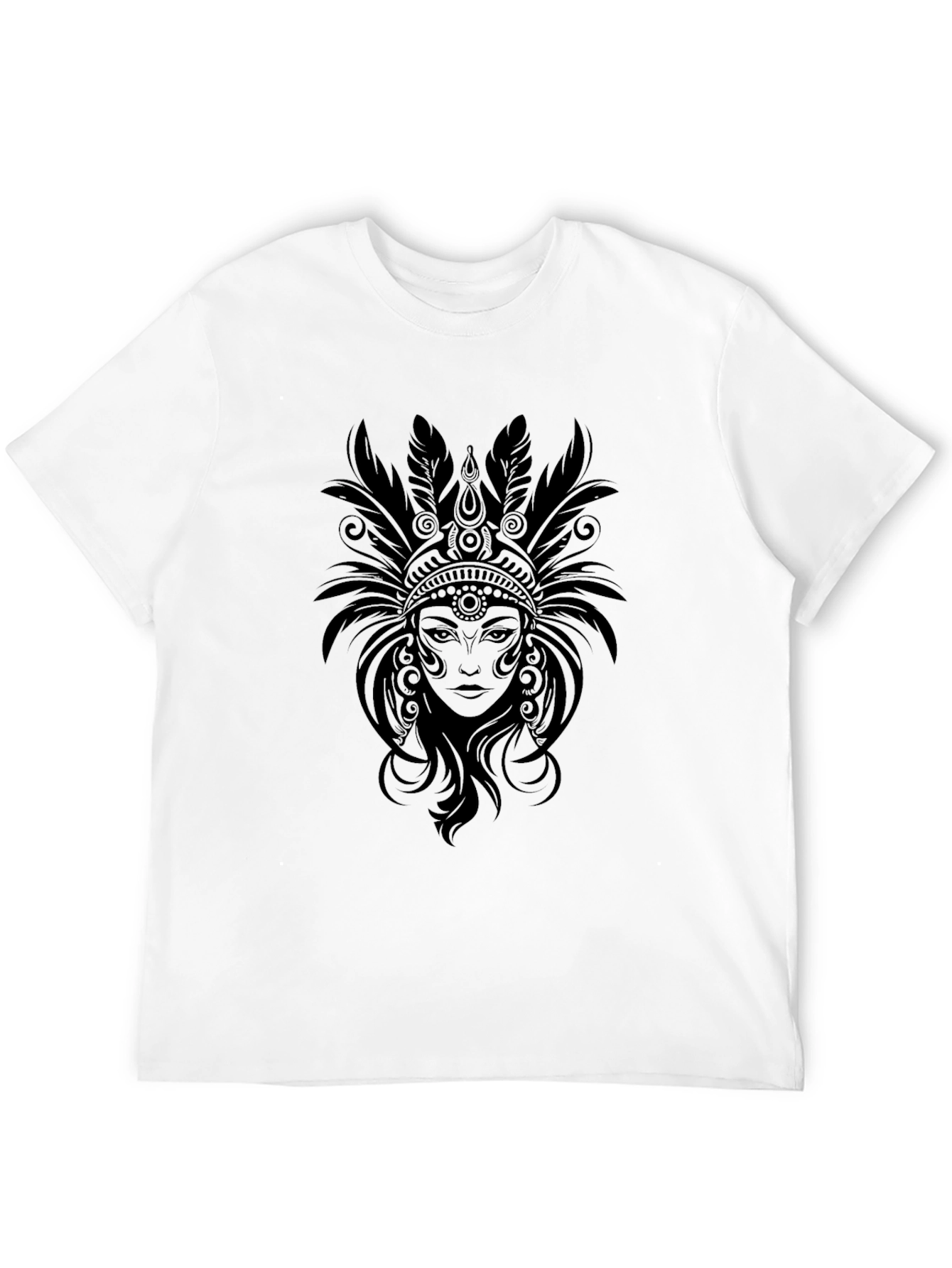 Black Black T-Shirt with Native American Headdress Graphic view 12