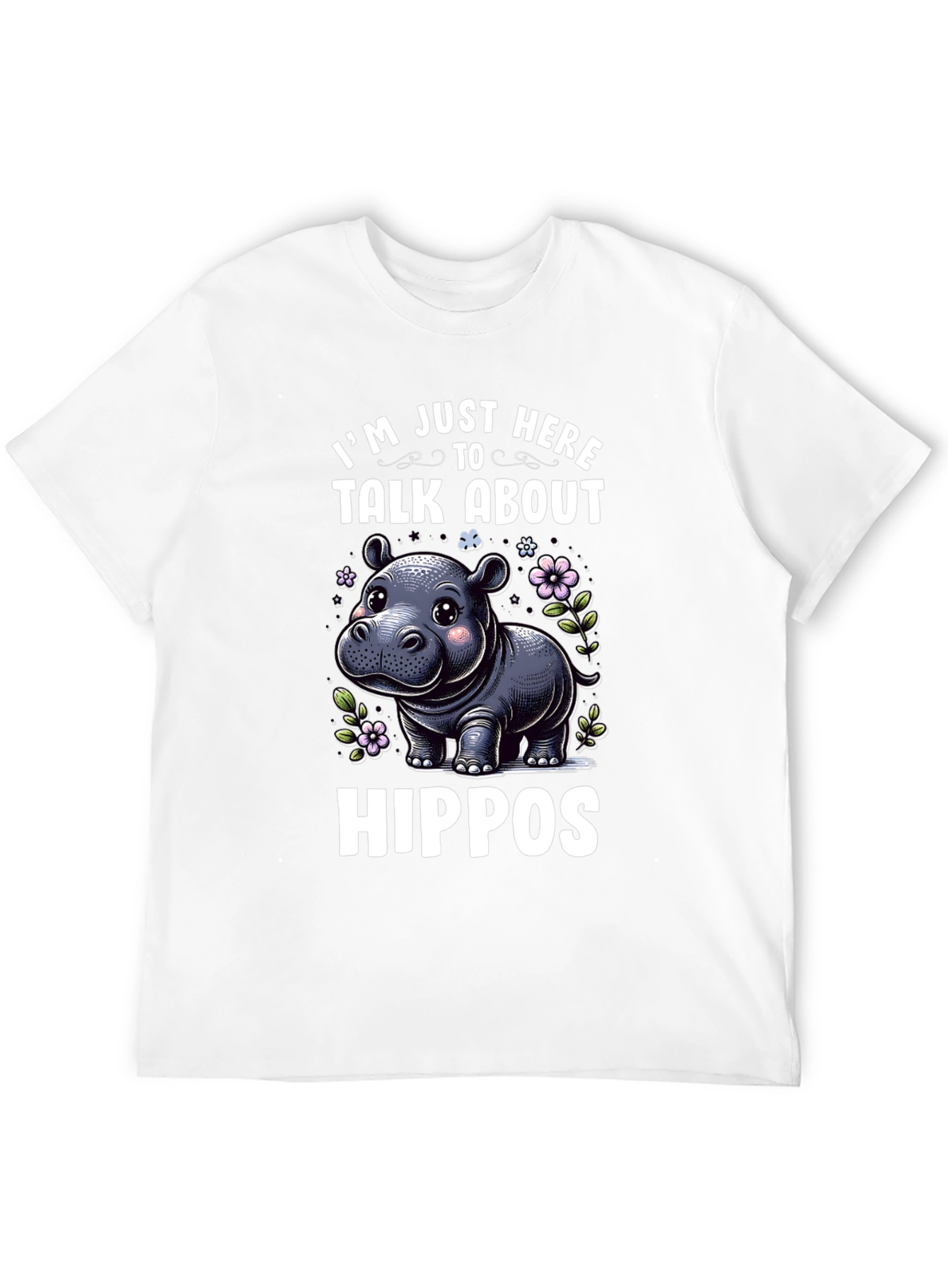 Black Hippo Lover T-Shirt - I'm Just Here To Talk About Hippos view 12