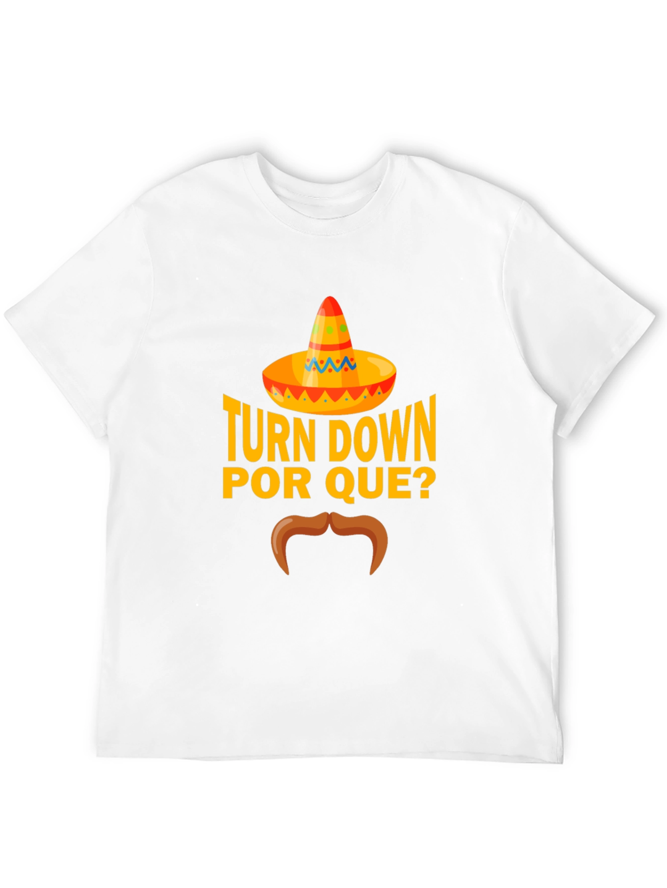 Black Turn Down Por Que? Funny Graphic T-Shirt view 12