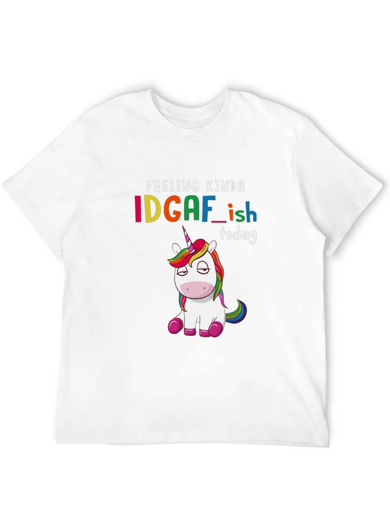 Black IDGAF-ish Unicorn Graphic Tee - Feeling Kinda Today T-Shirt view 12