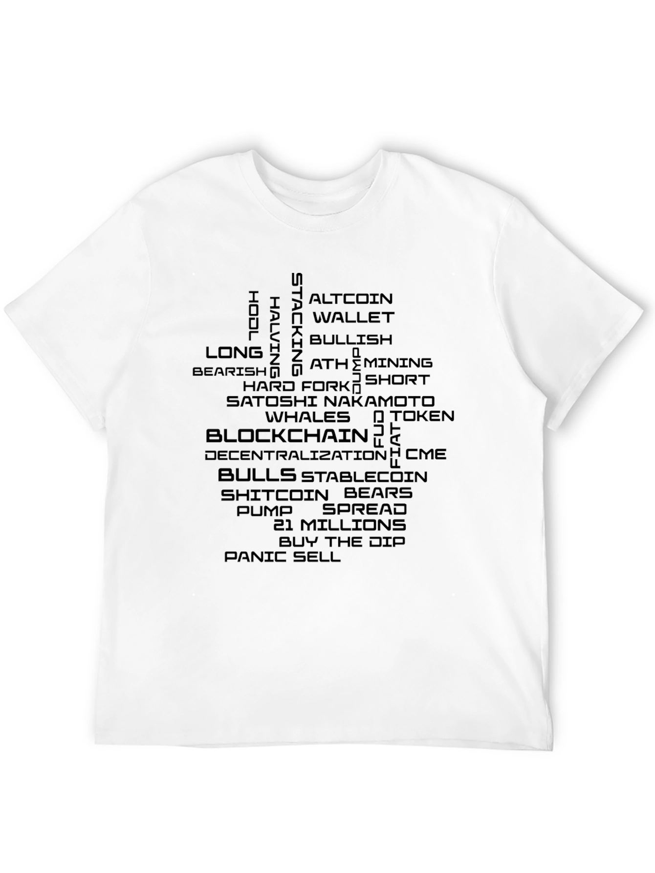 Black Crypto Word Art T-Shirt - Blockchain HODL view 12