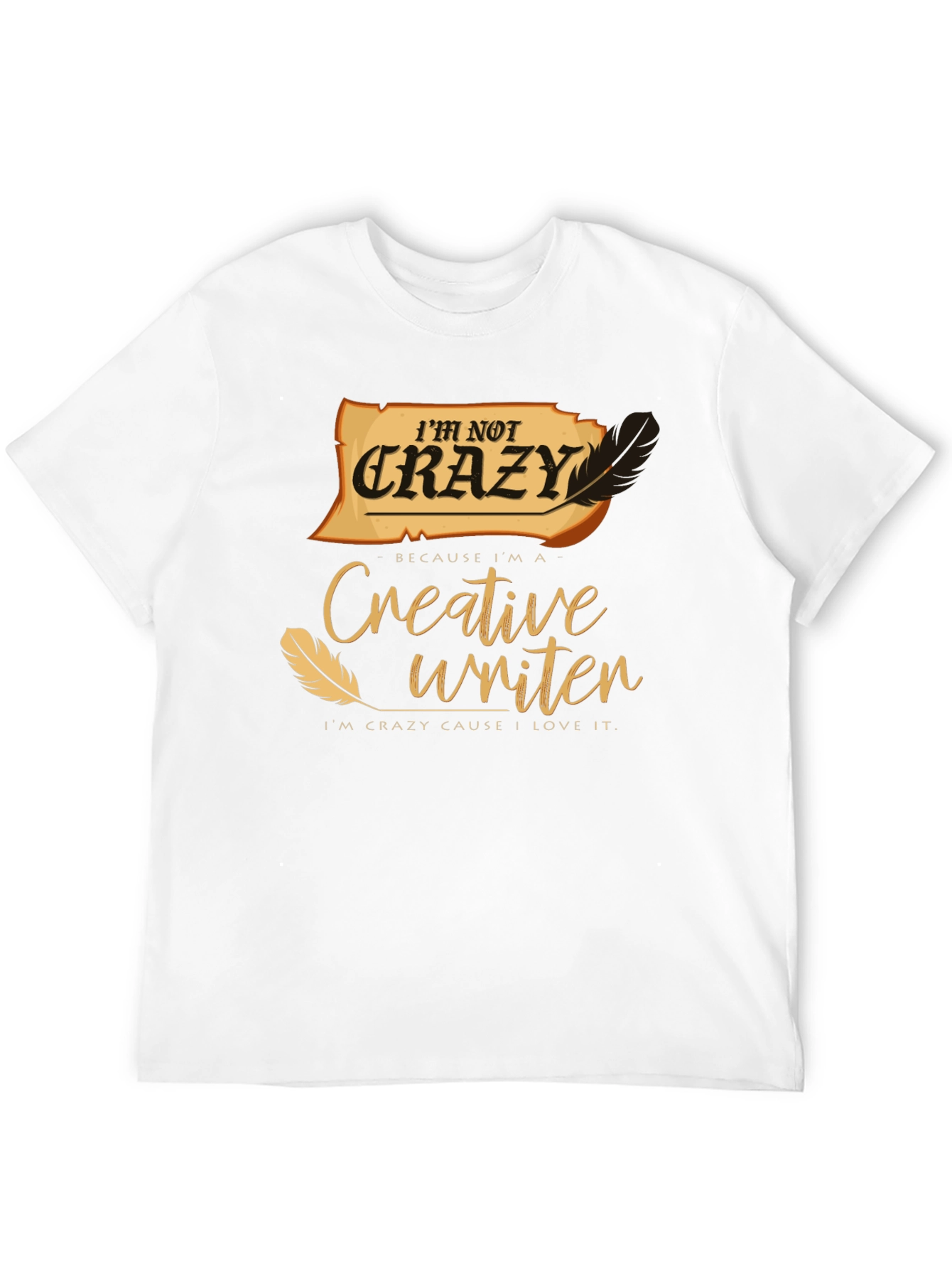 Black Creative Writer T-Shirt - I'm Not Crazy Novelty Tee view 12
