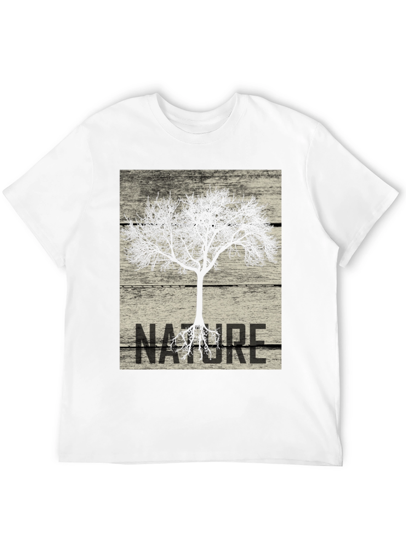 Black Nature Tree Graphic Tee - Black Cotton T-Shirt view 12
