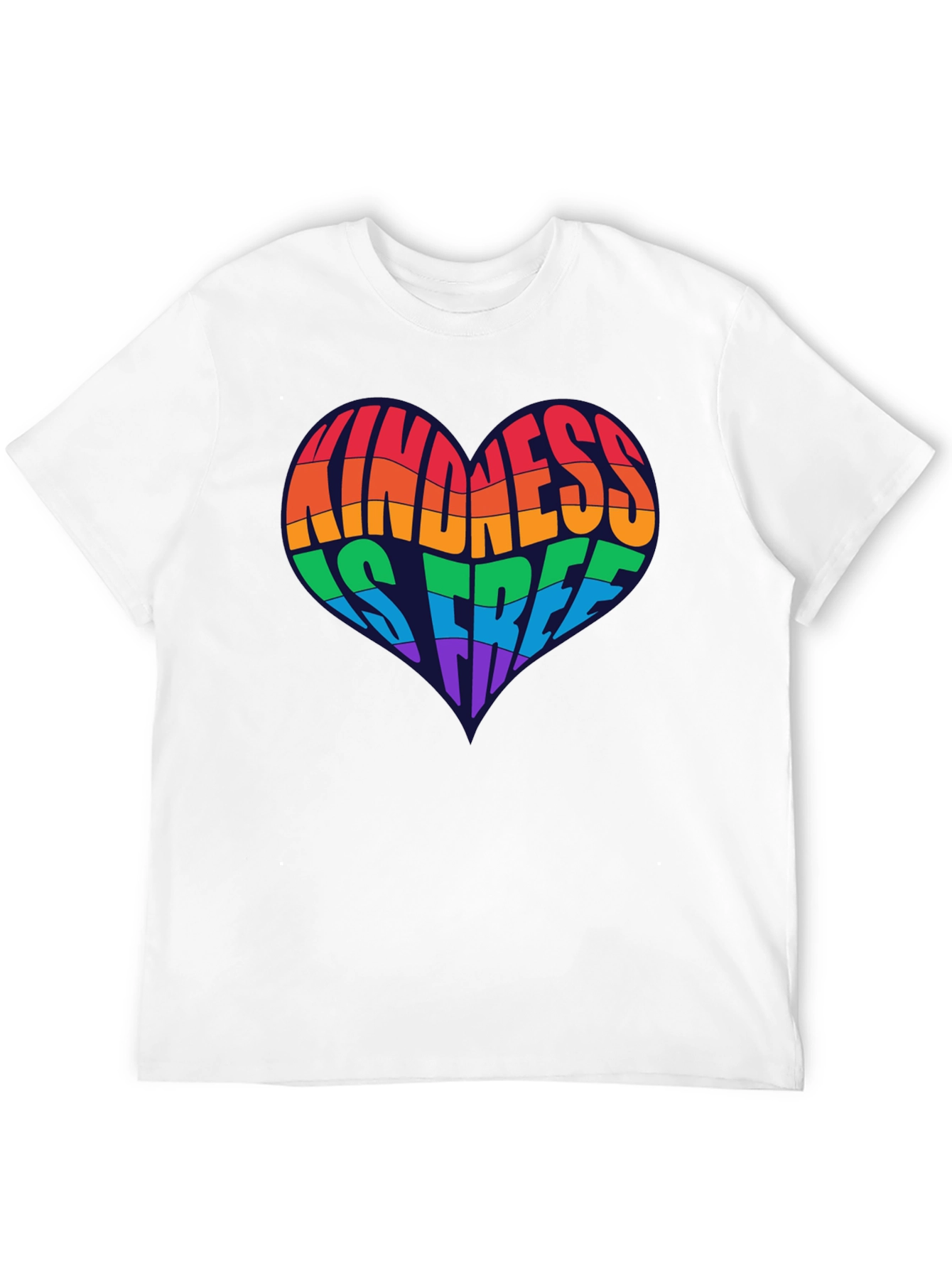 Black Kindness Is Free Heart Rainbow Pride Graphic T-Shirt view 12
