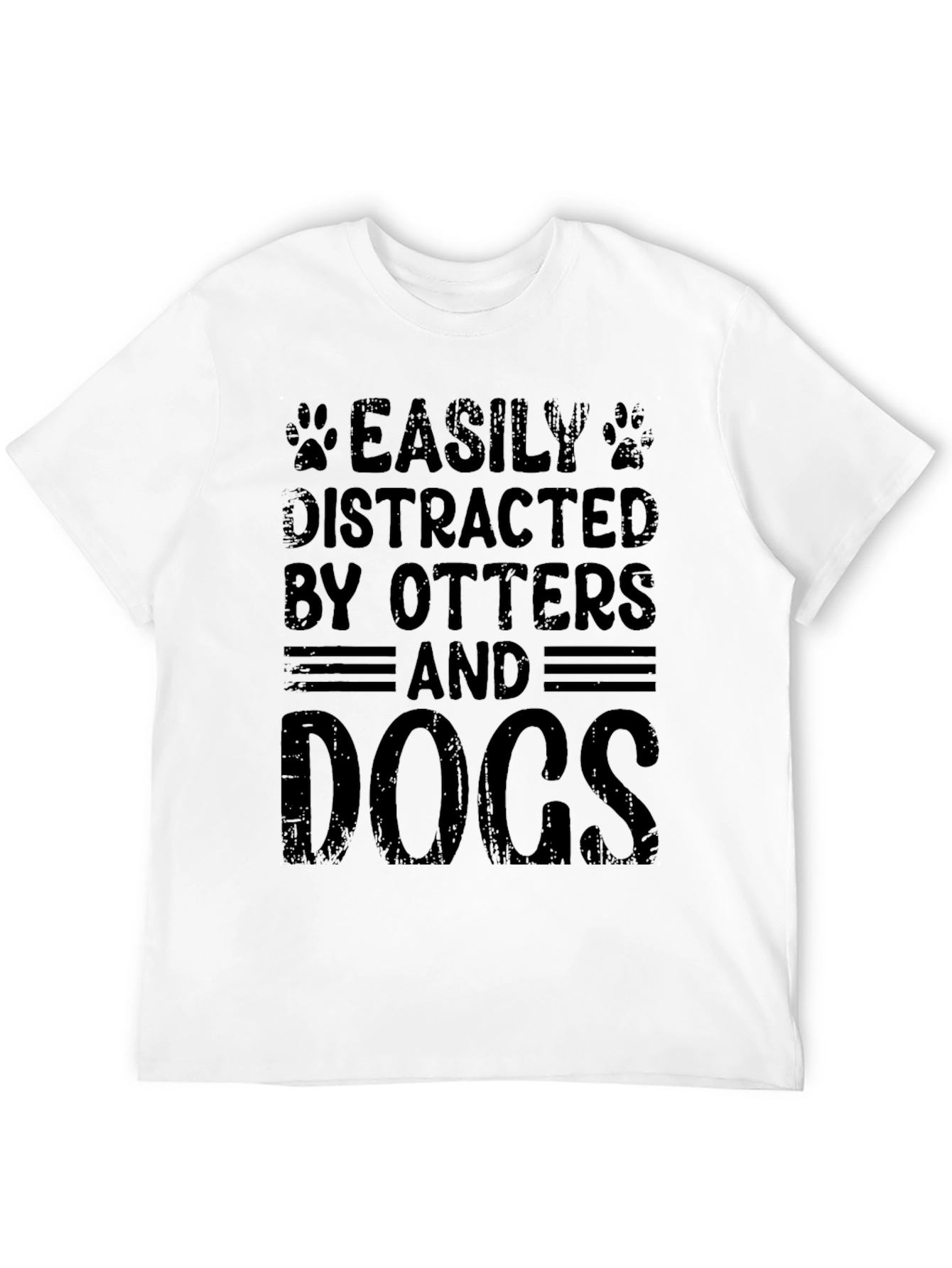Black Easily Distracted By Otters and Dogs Black T-Shirt view 12