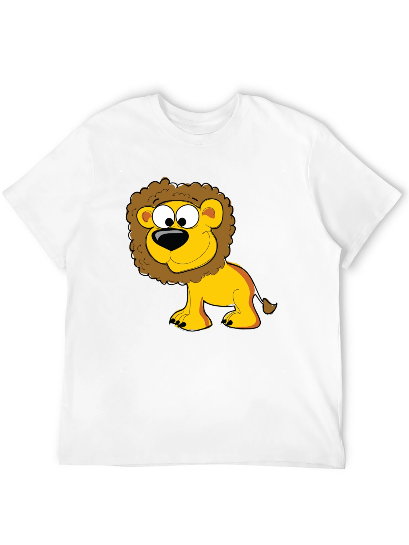 Black Lion Cartoon Graphic Black T-Shirt view 12