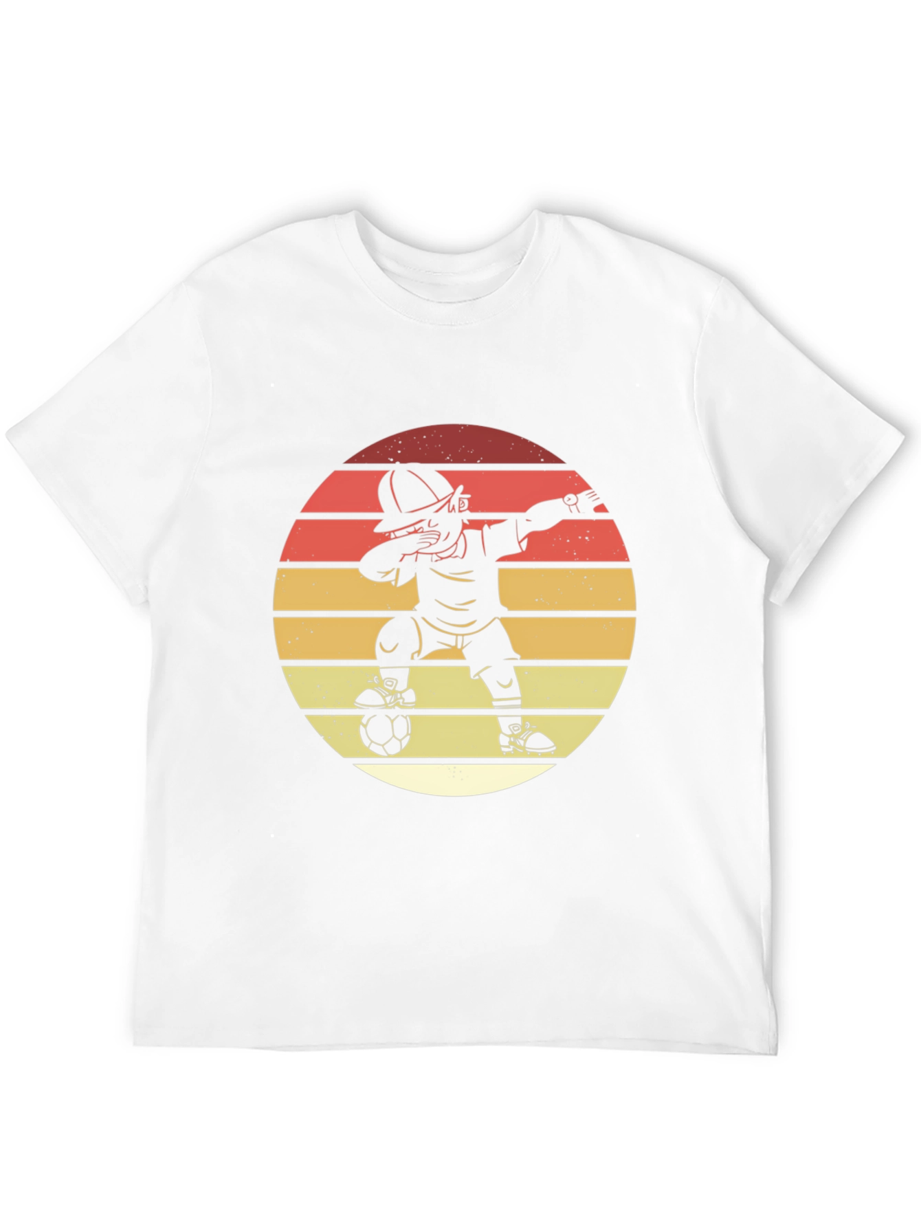 Black Soccer Dab T-Shirt - Retro Sunset Style view 12