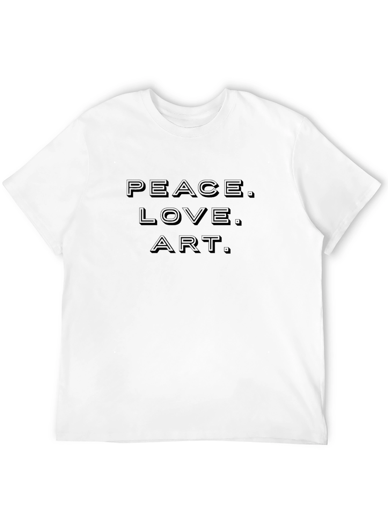 Black Peace Love Art Graphic Tee - Black Cotton T-Shirt view 12
