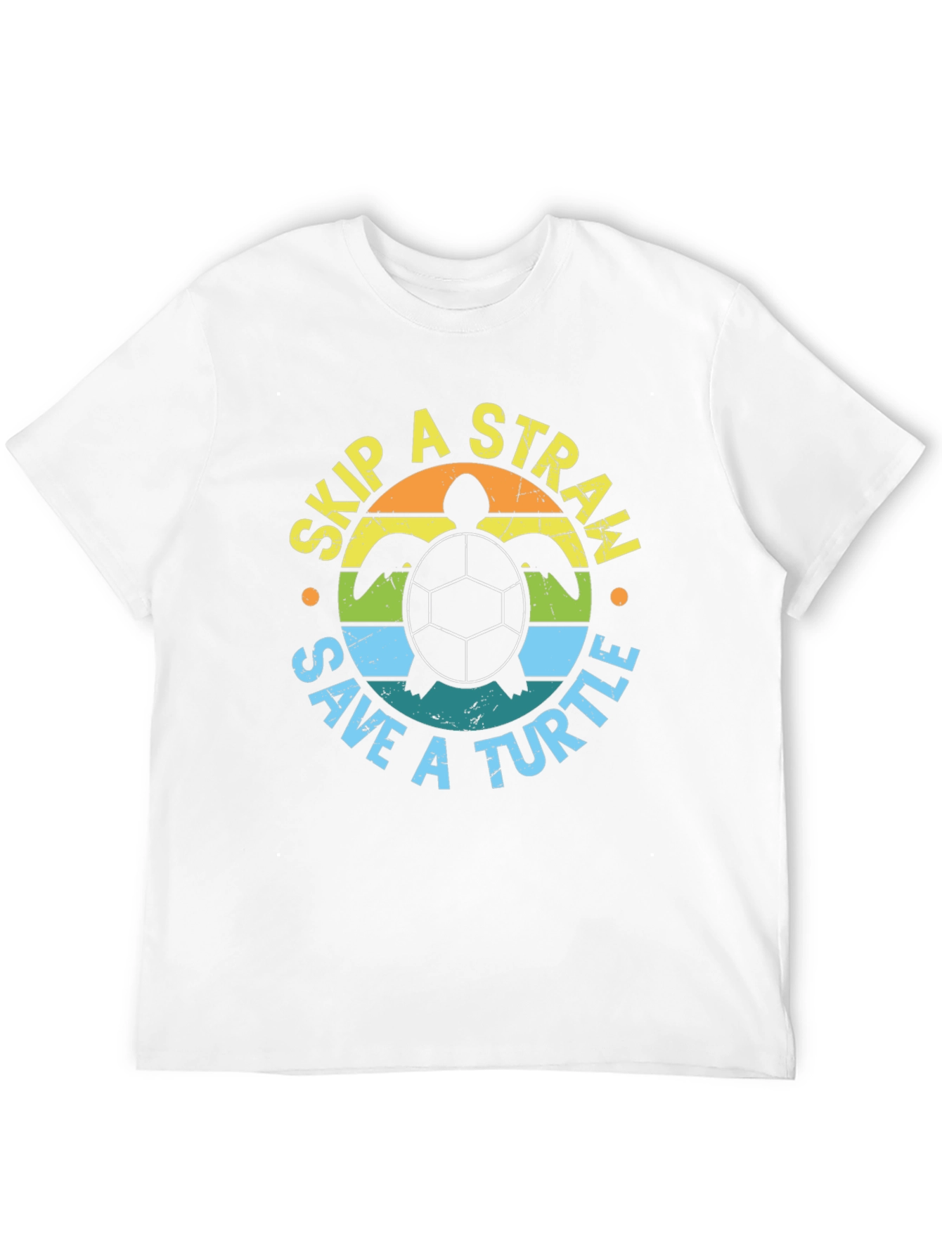 Black Skip a Straw Save a Turtle Graphic Tee view 12
