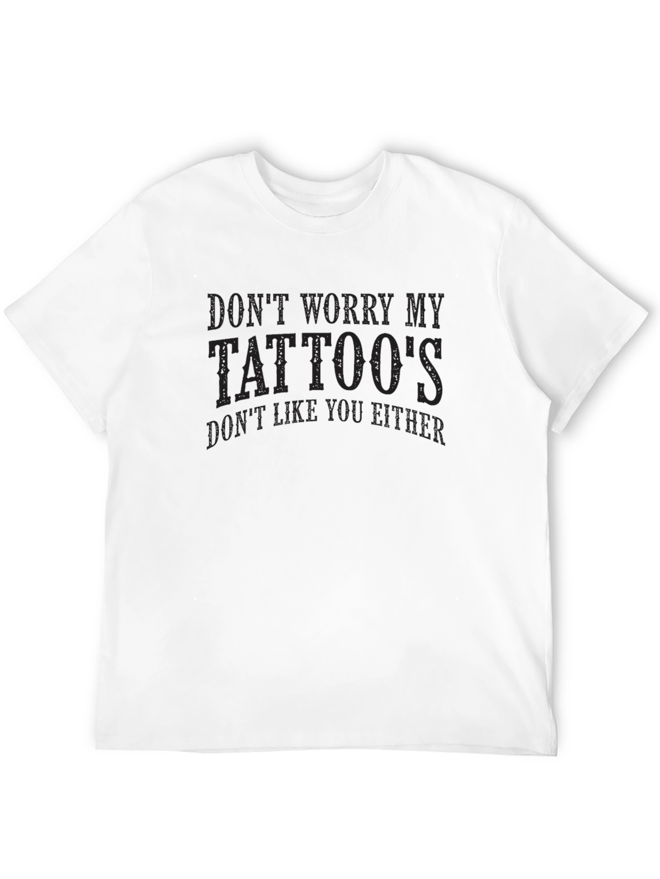 Don't Worry My Tattoos Men's Black Graphic Tee - 12