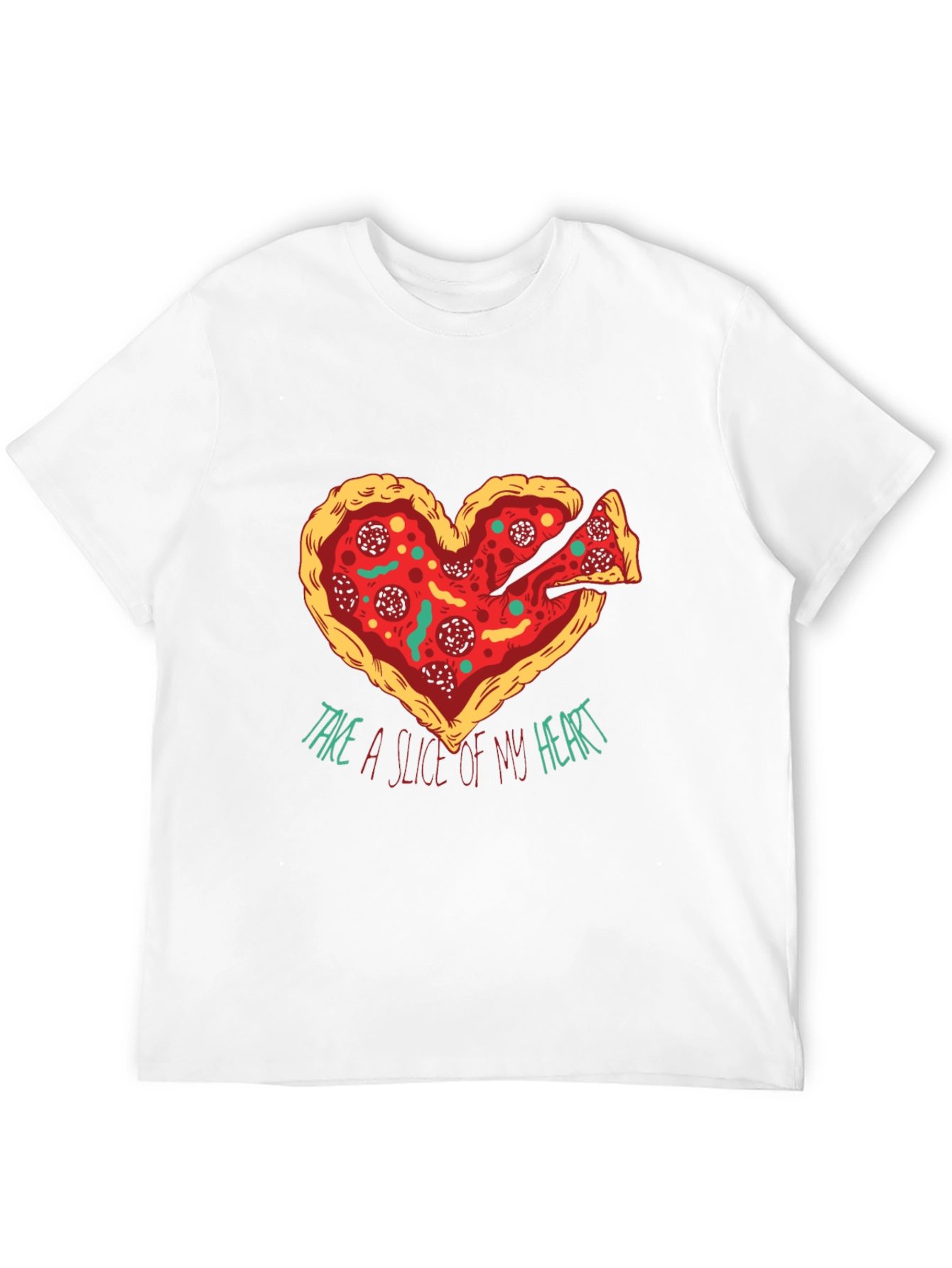 Black Pizza Heart Graphic T-Shirt: Take a Slice view 12