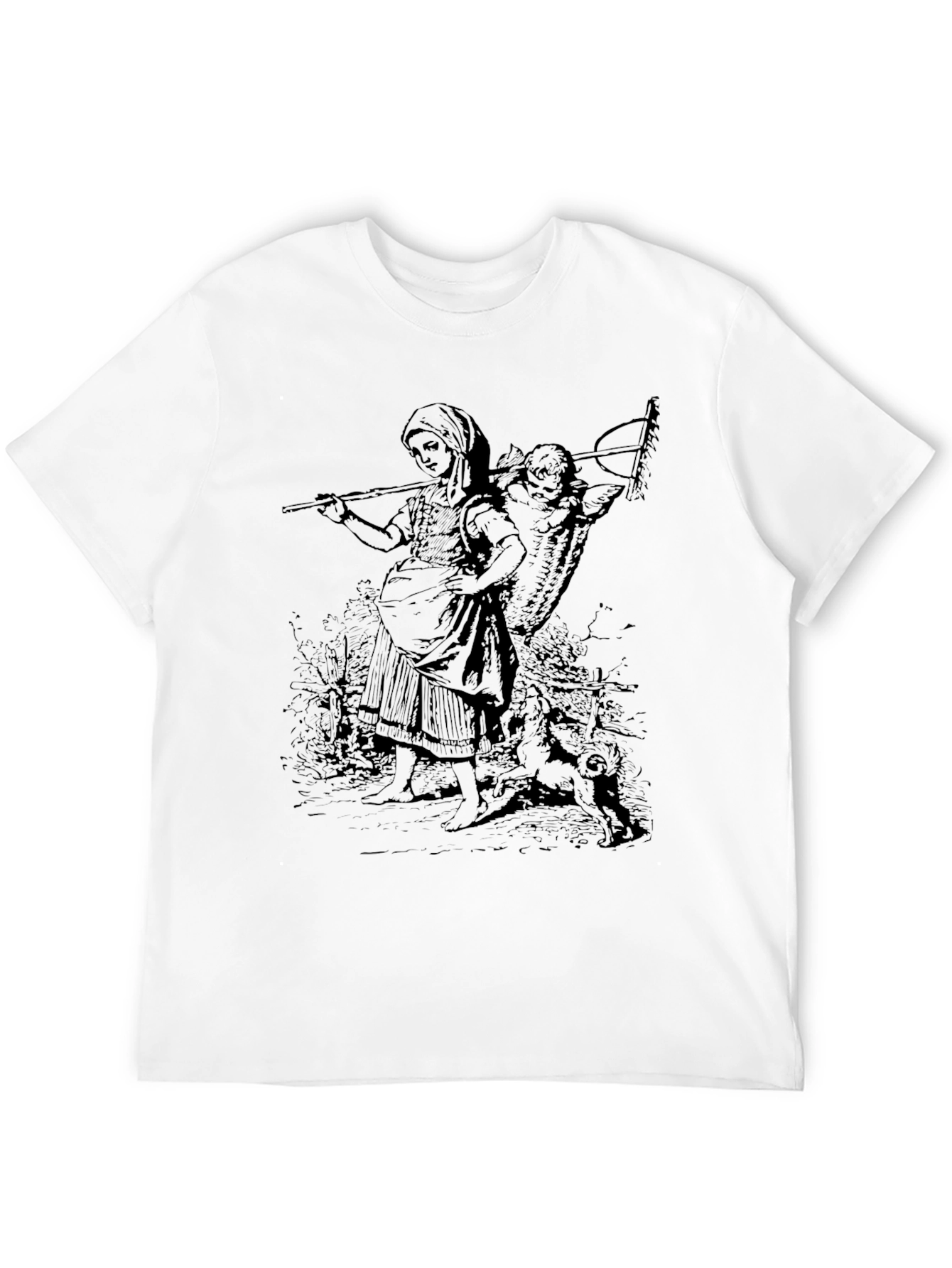 Black Vintage Farmer Graphic Tee - Classic Black Cotton view 12