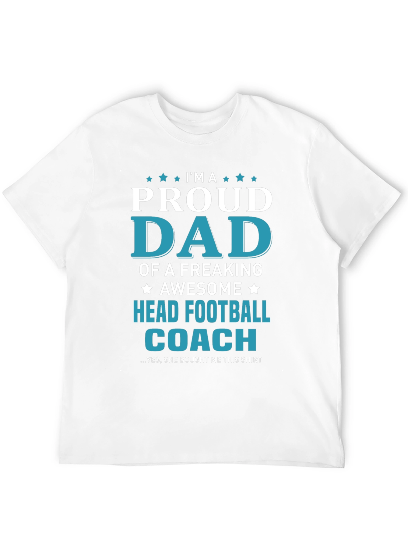 Black Proud Dad Head Football Coach Graphic T-Shirt view 12