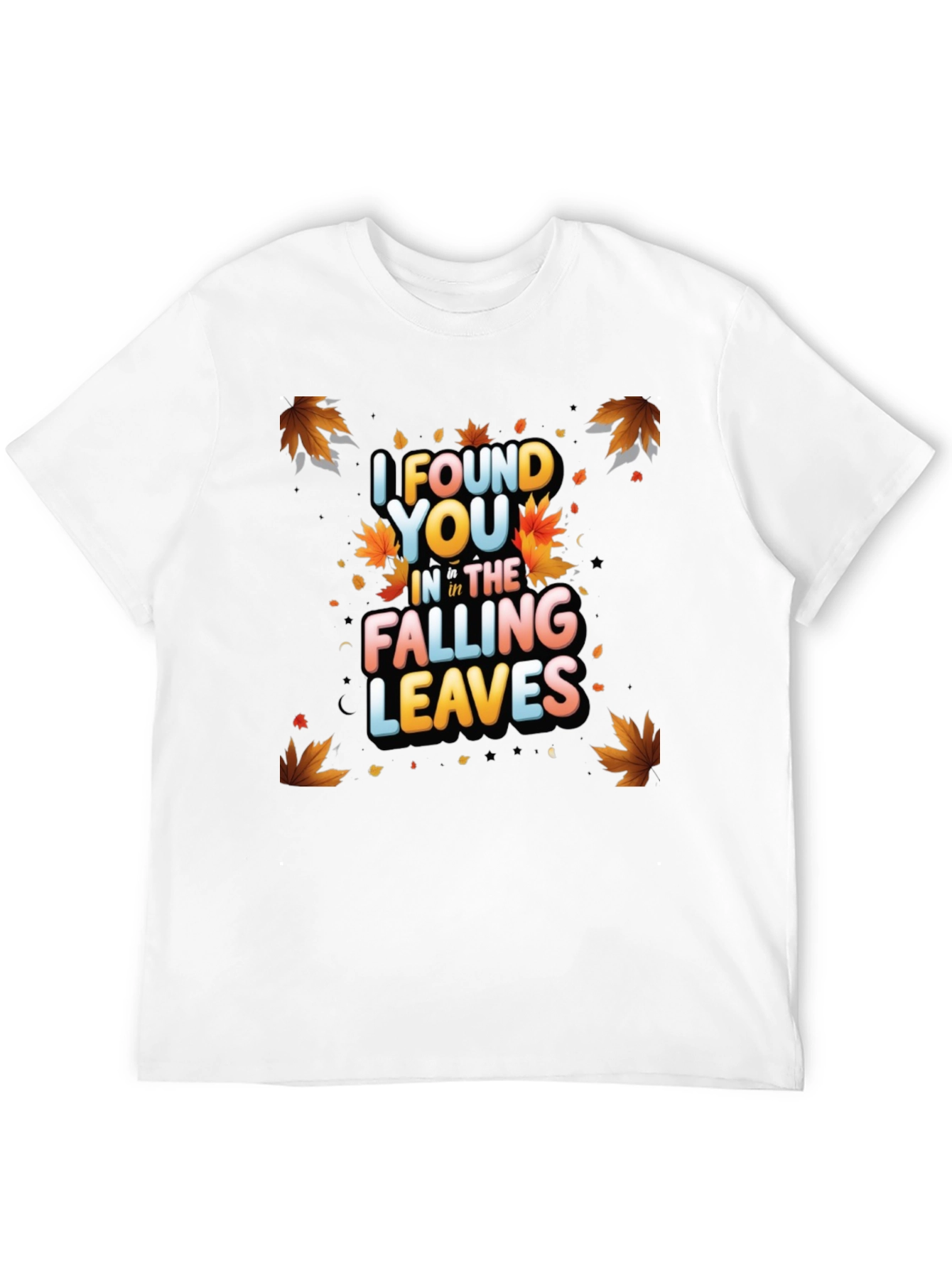 Black Falling Leaves Graphic Tee - Autumn Romance T-Shirt view 12