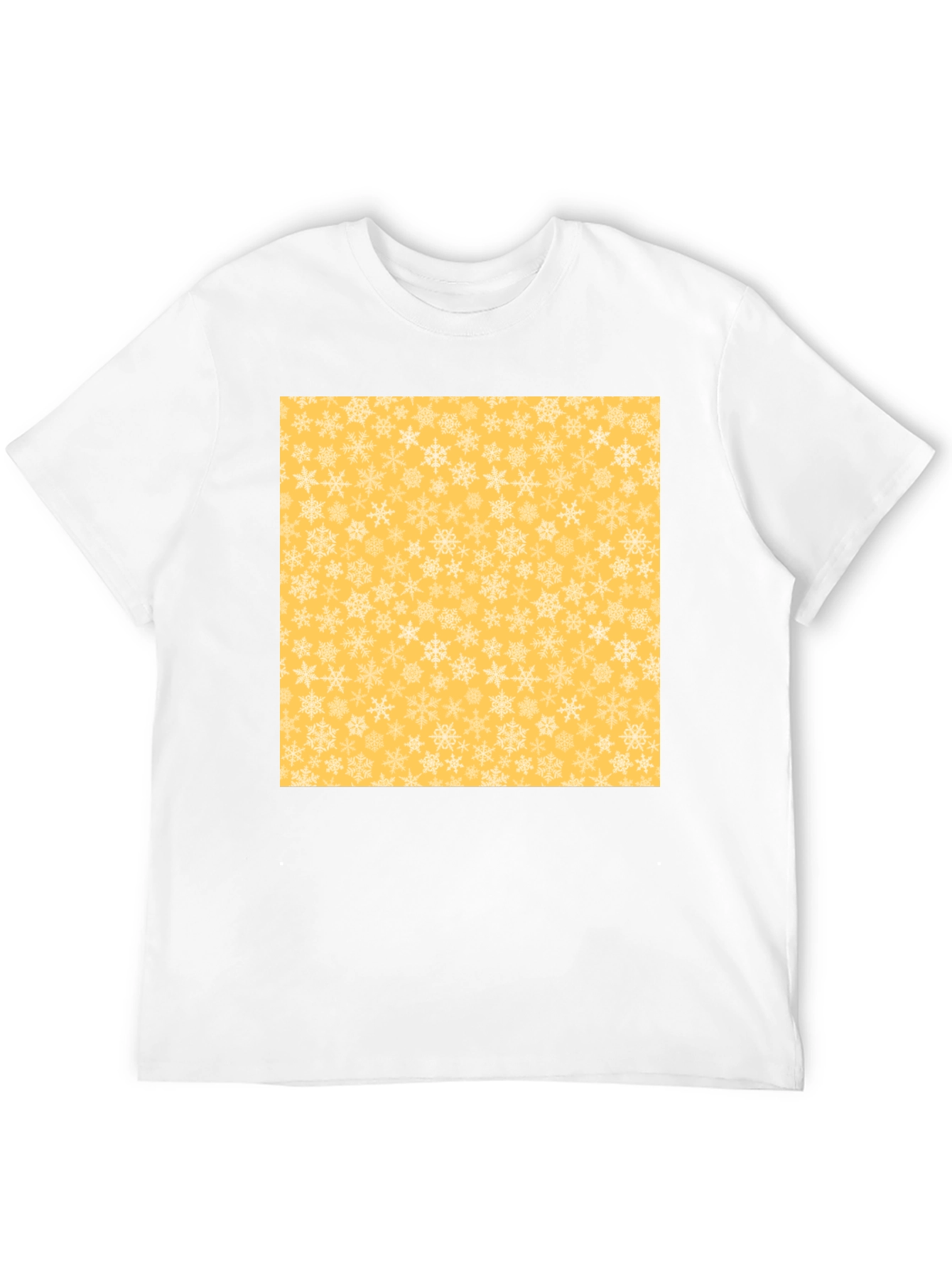 Black Snowflake Pattern T-Shirt - Soft Style view 12