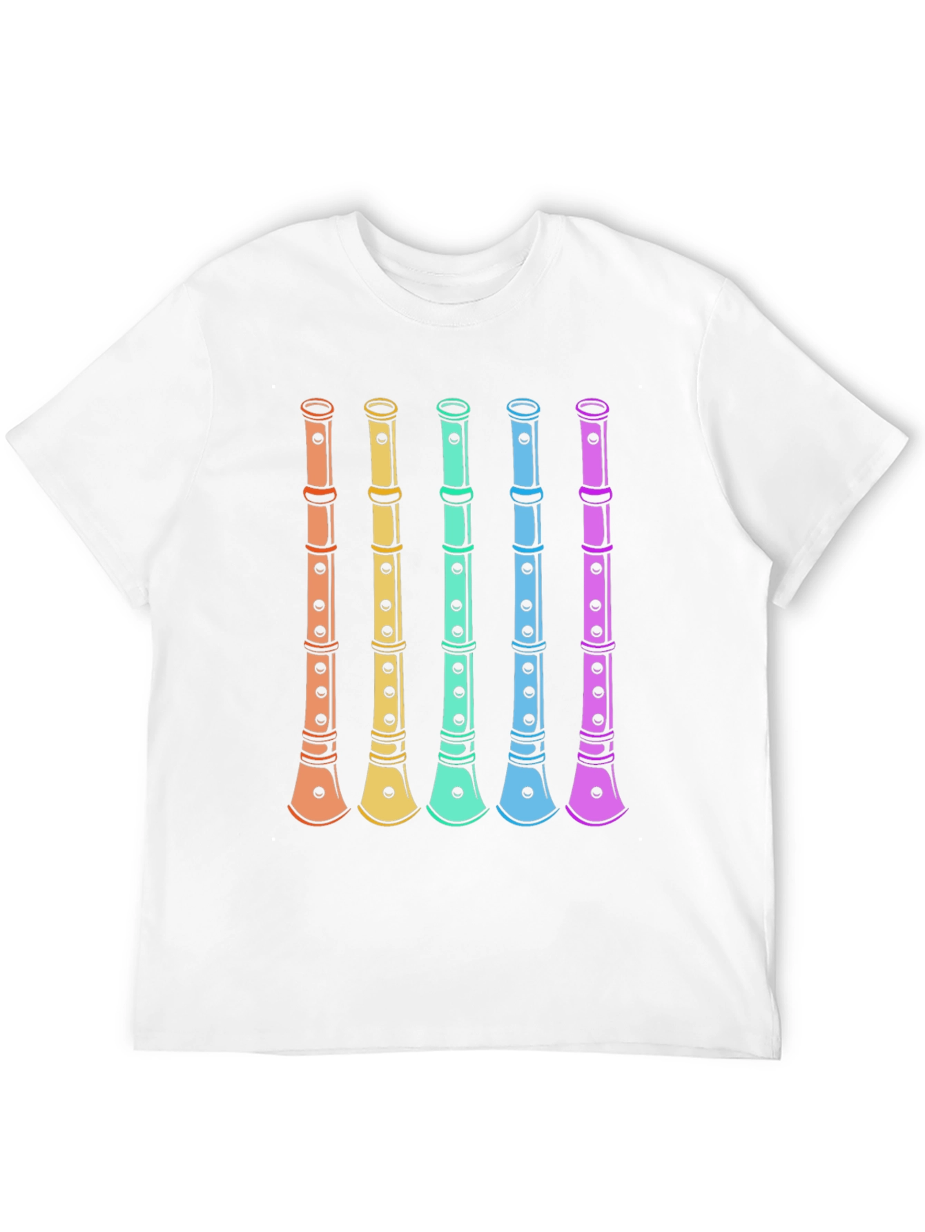 Black Colorful Duduk T-Shirt, Black Cotton Tee view 12