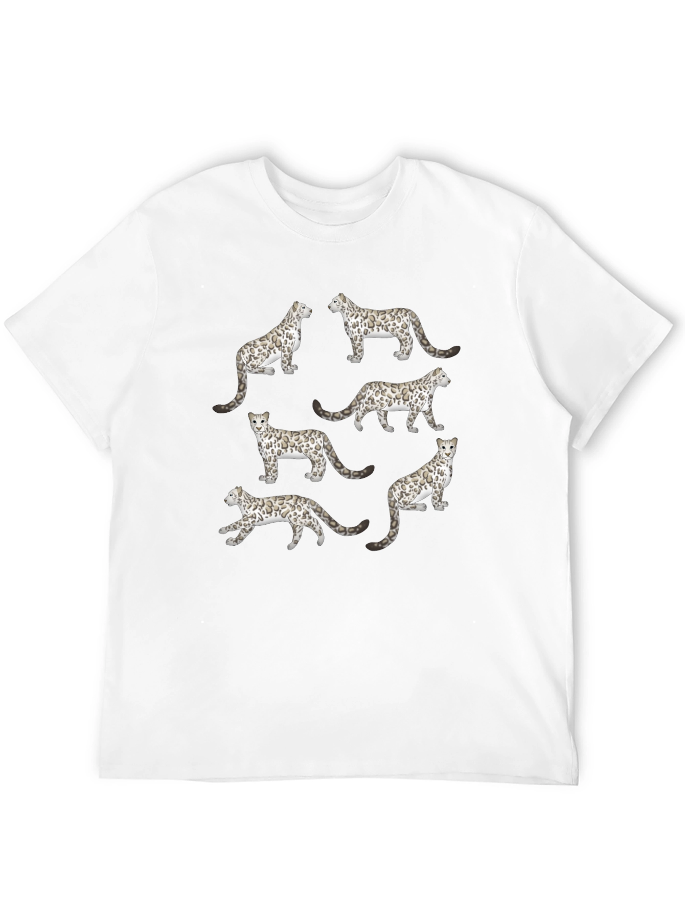 Black Snow Leopard Print Graphic Tee view 12