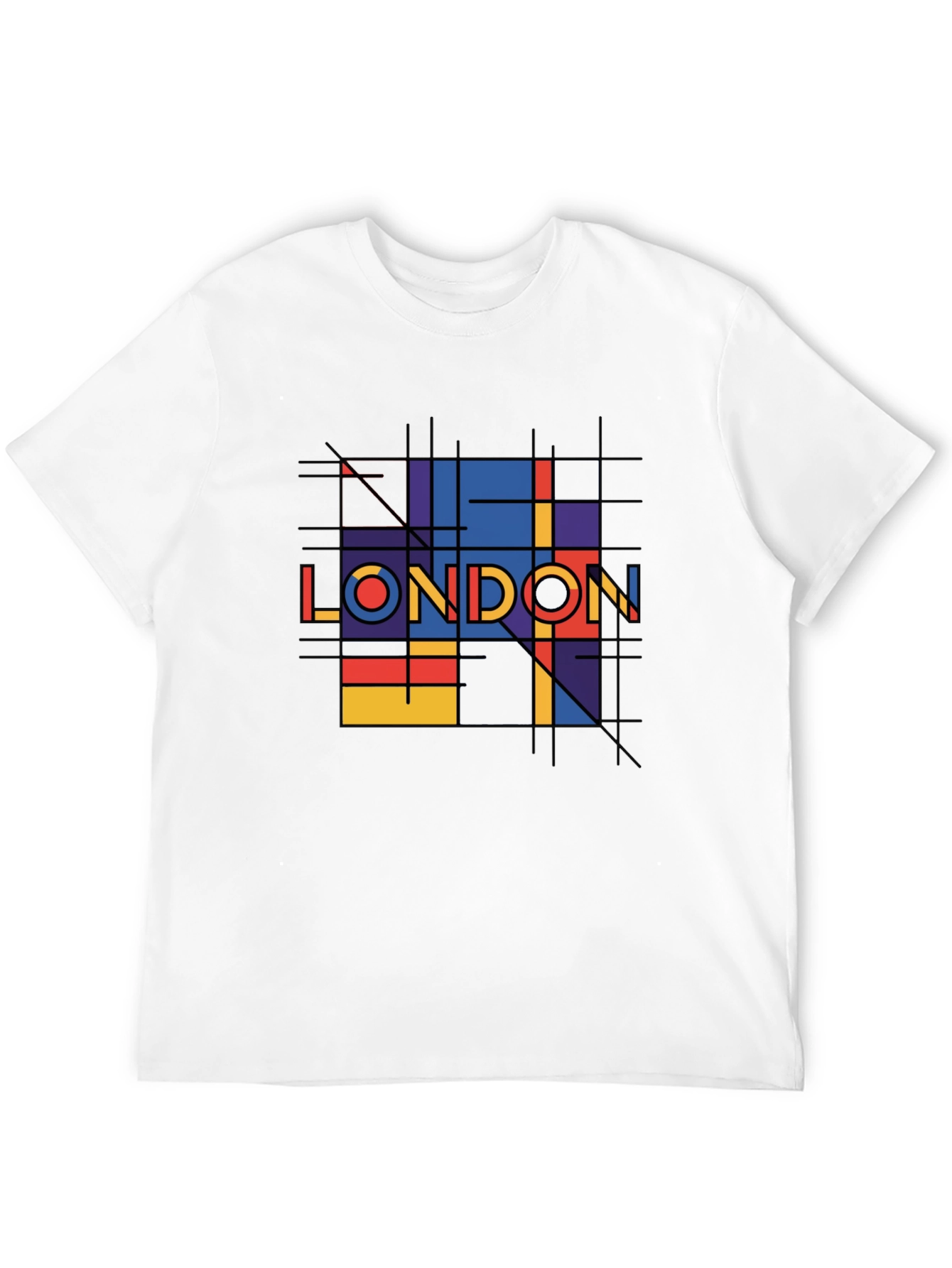Black Geometric London Graphic Tee - Black view 12
