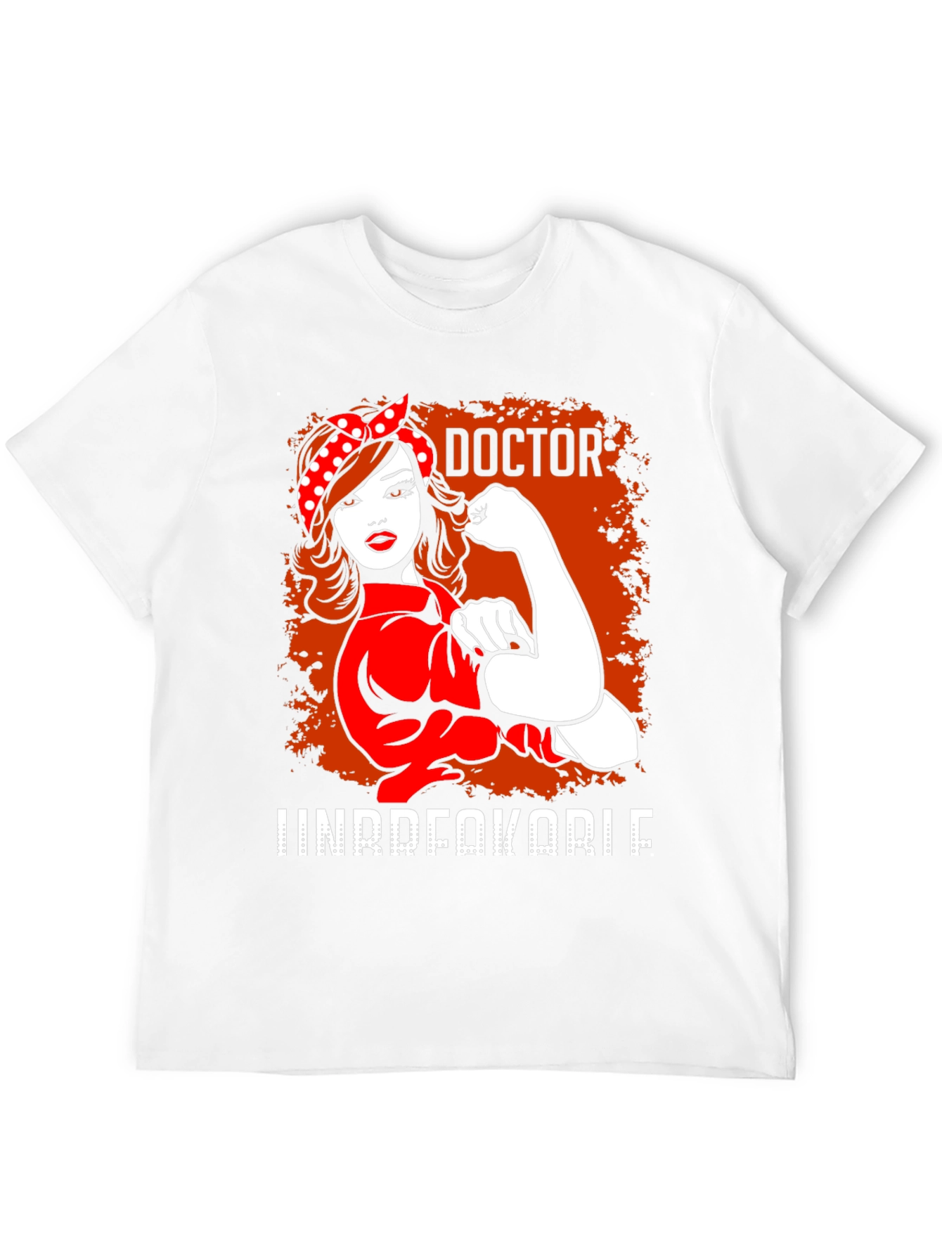 Black Doctor Unbreakable T-Shirt - Rosie the Riveter Style view 12
