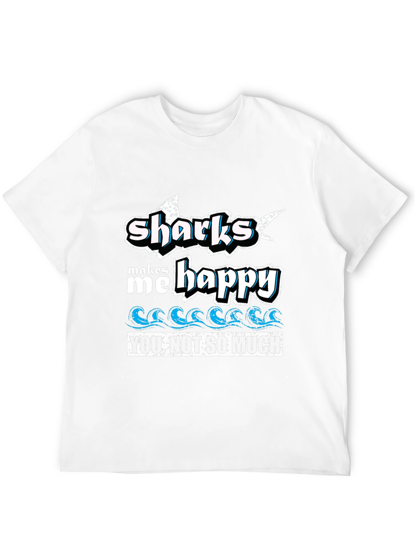 Black Sharks Make Me Happy Tee - Ocean Lover's Humor view 12
